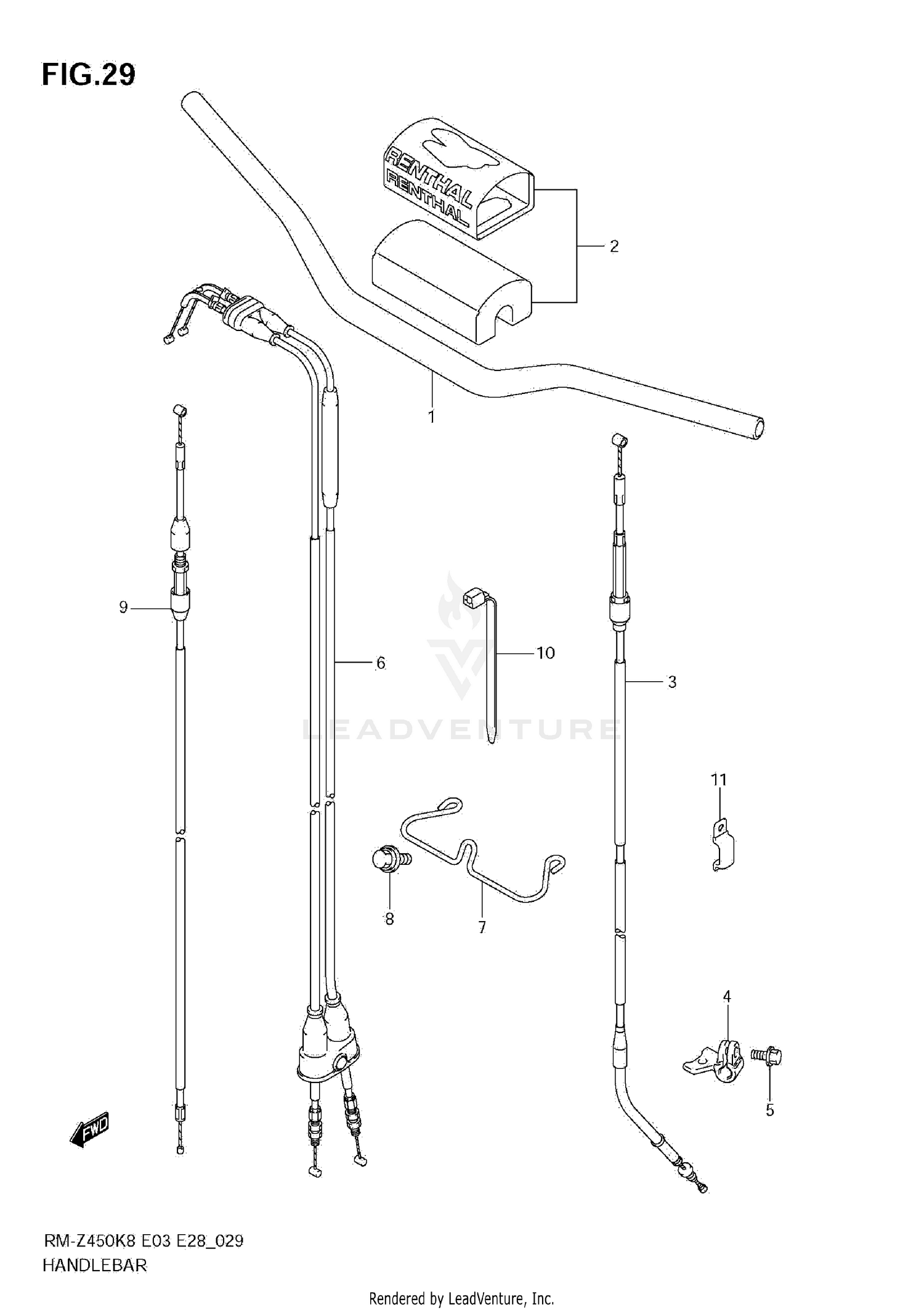 HANDLEBAR (RM-Z450 K8/K9/L0)