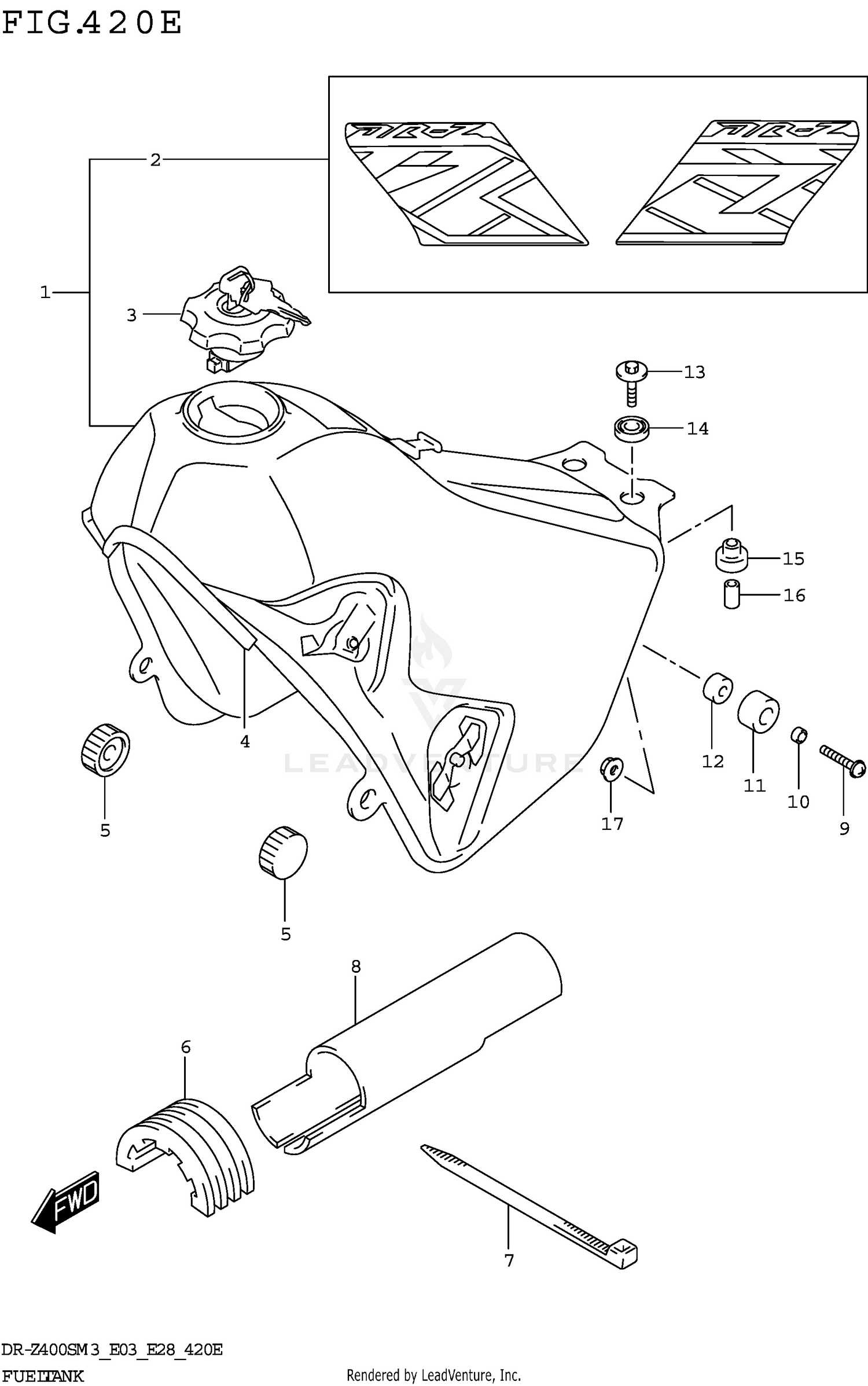 FUEL TANK (DR-Z400SMM3 E28)