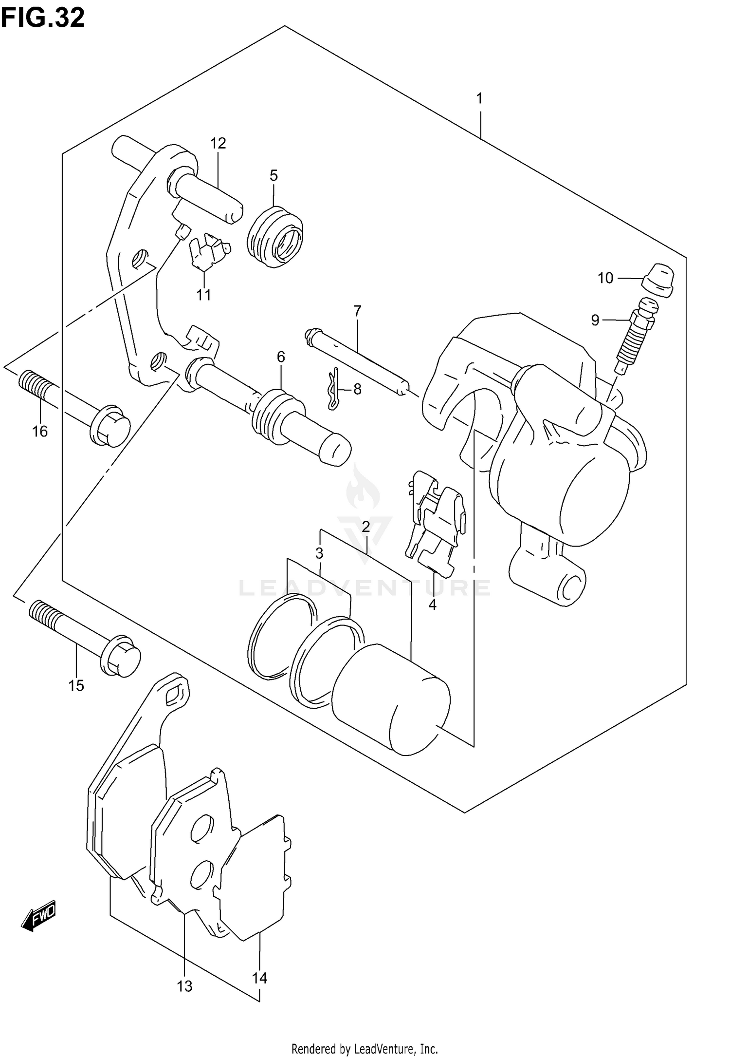 FRONT CALIPER (MODEL K2/K3/K4)