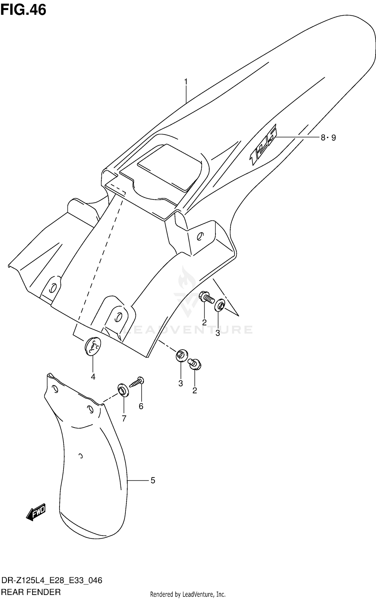 REAR FENDER (DR-Z125L4 E33)