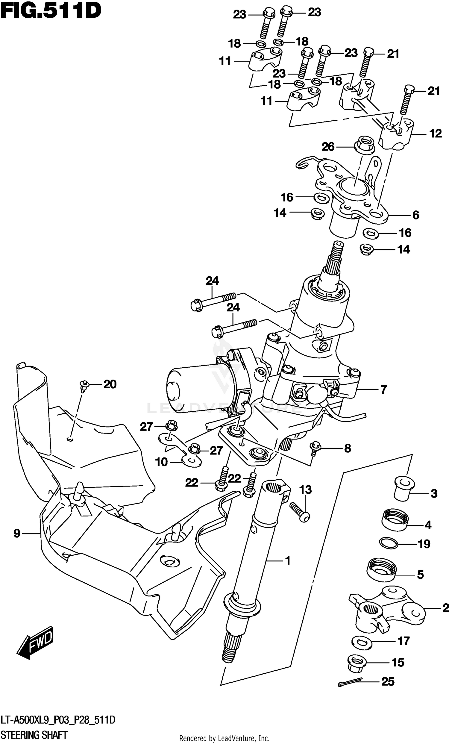 STEERING SHAFT (LT-A500XPL9 P03)