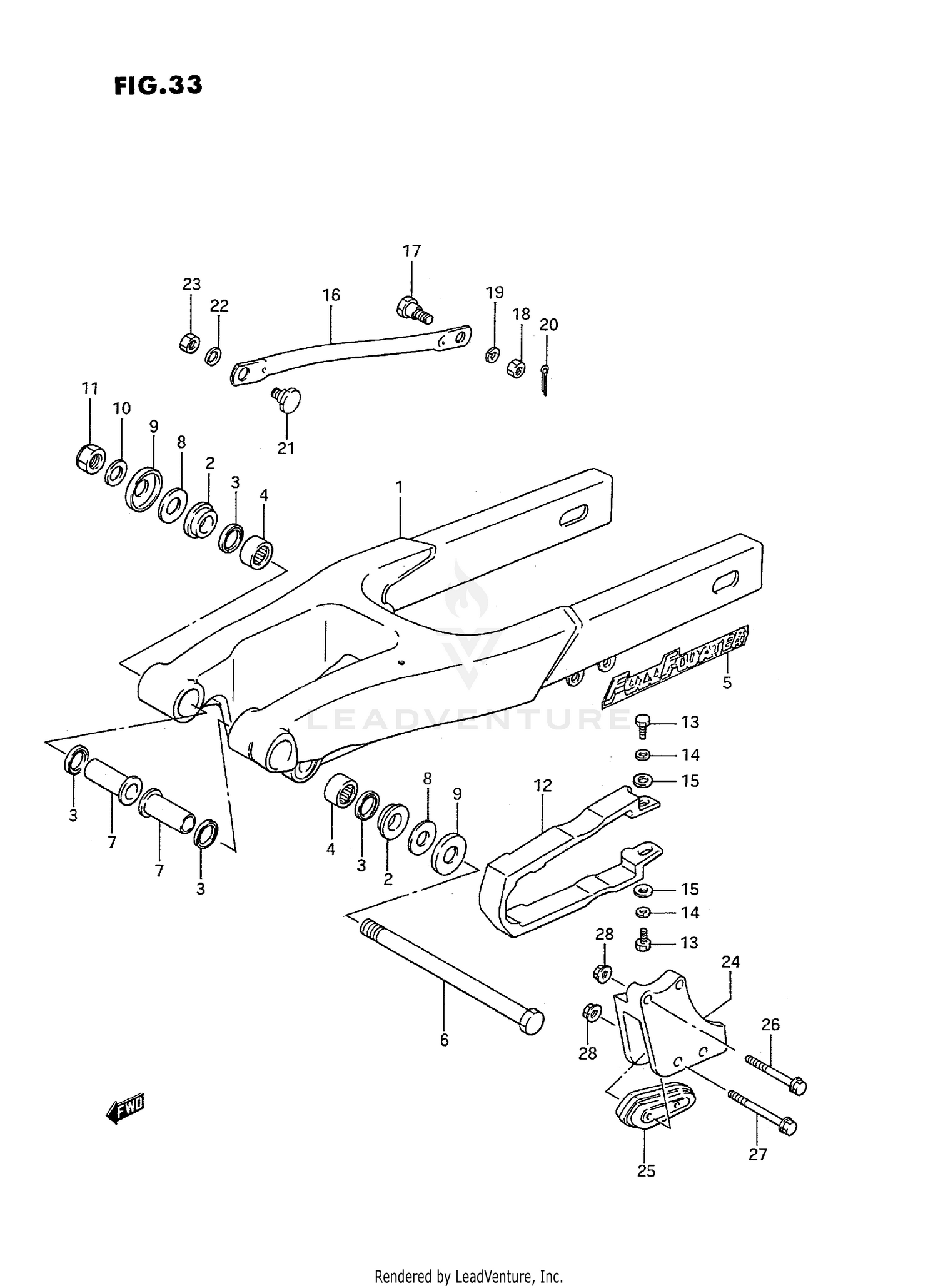 REAR SWINGING ARM (MODEL G/H/J)
