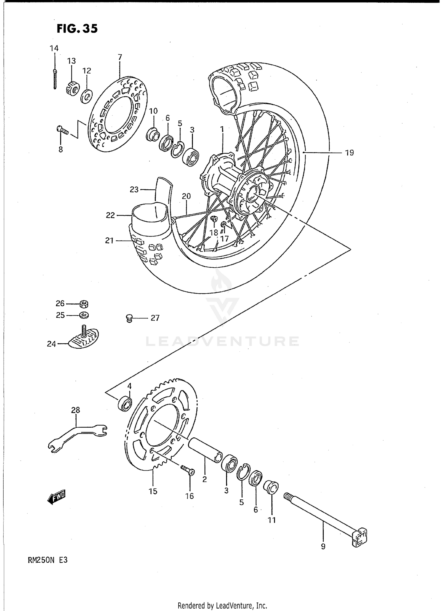 REAR WHEEL (MODEL K)