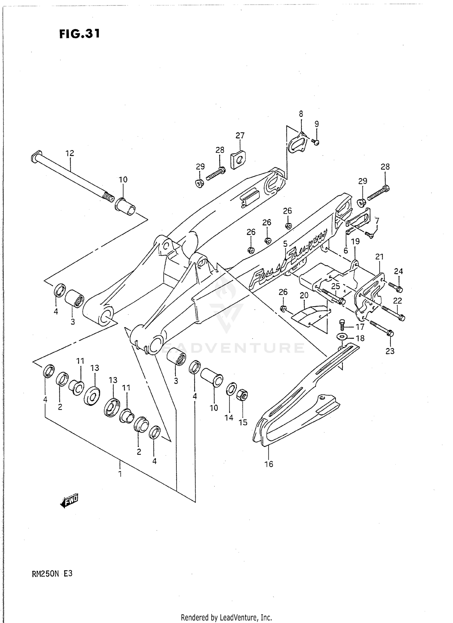 REAR SWINGING ARM (MODEL K/L)