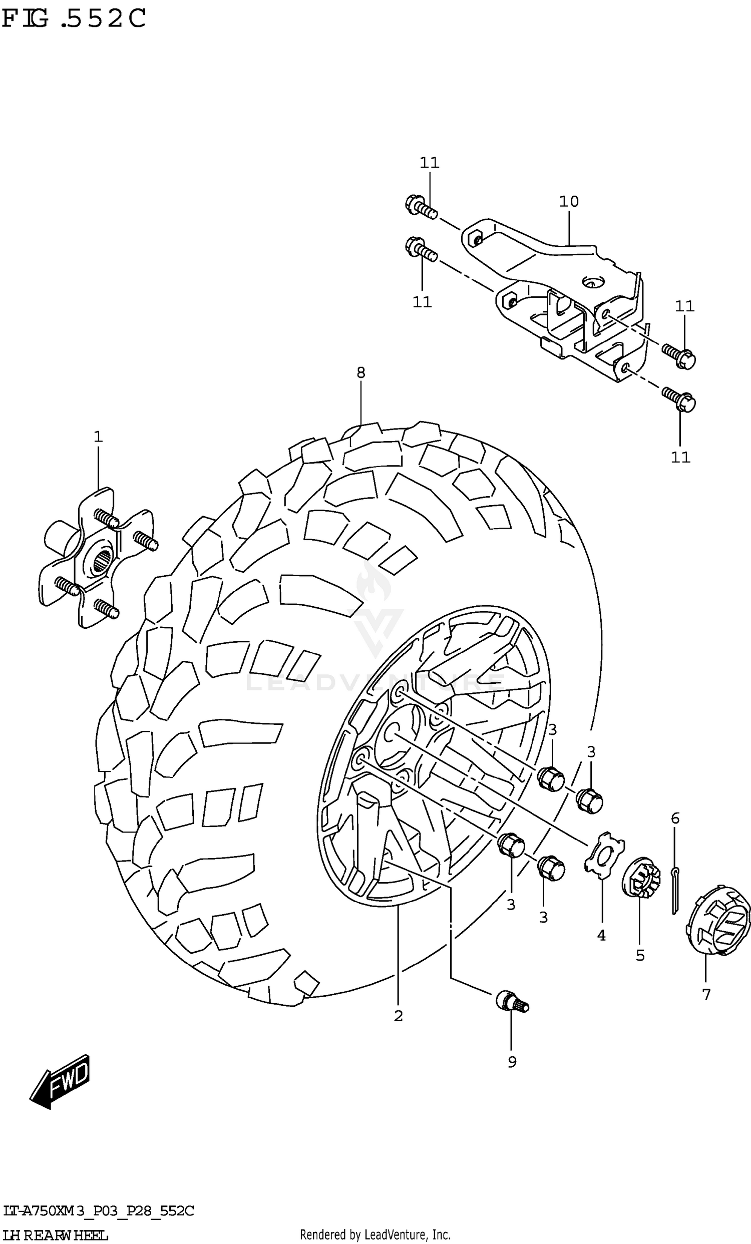 LH REAR WHEEL (LT-A750XPZ)