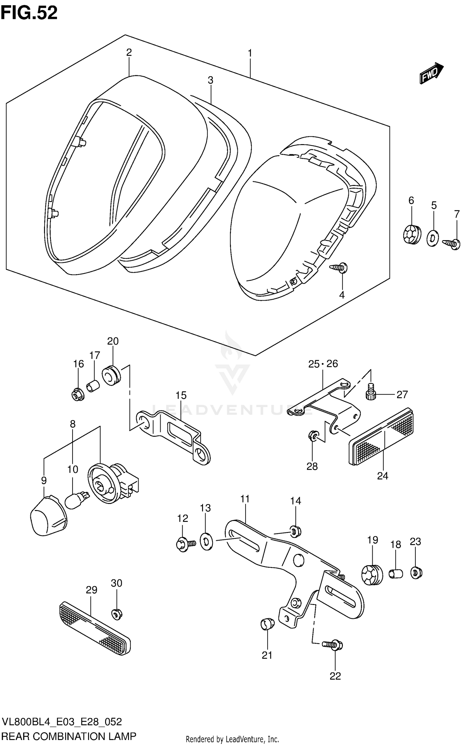 REAR COMBINATION LAMP (VL800BL4 E03)