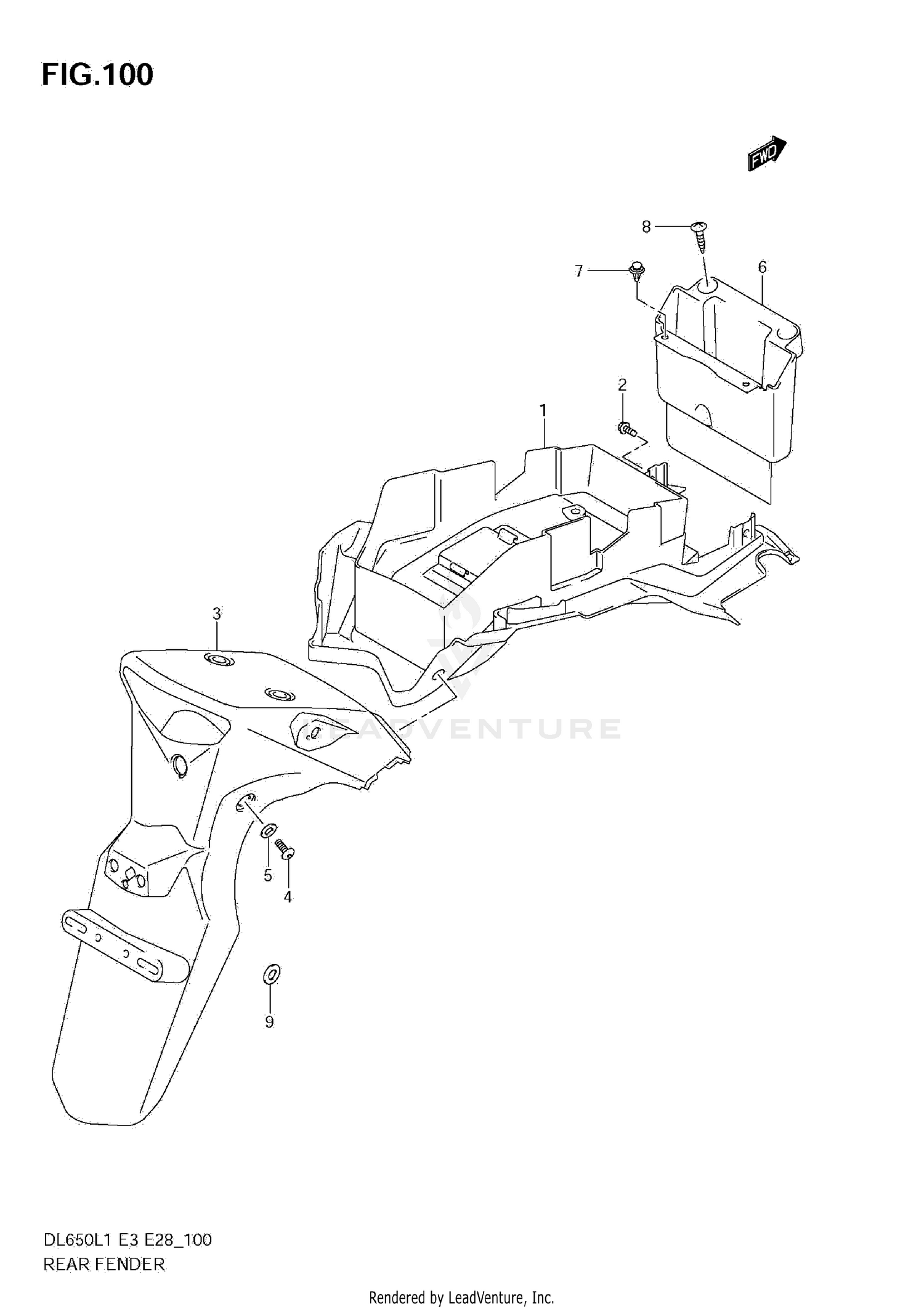 REAR FENDER (DL650 L1 E33)