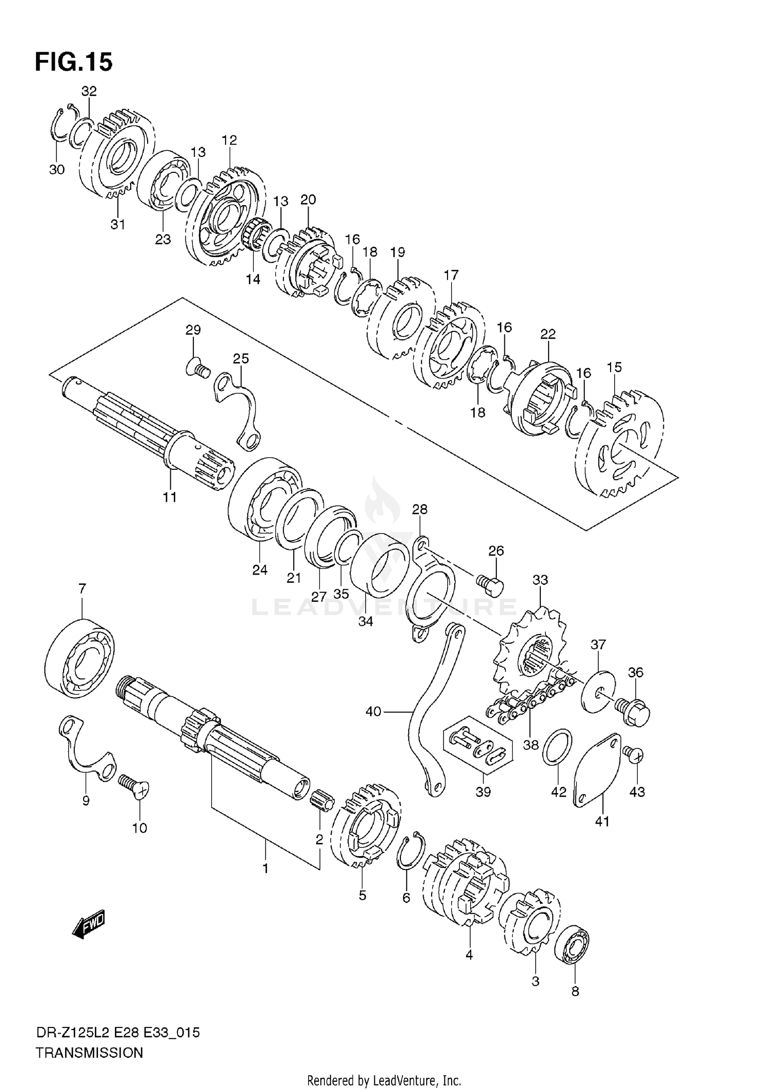 TRANSMISSION (DR-Z125 E33)