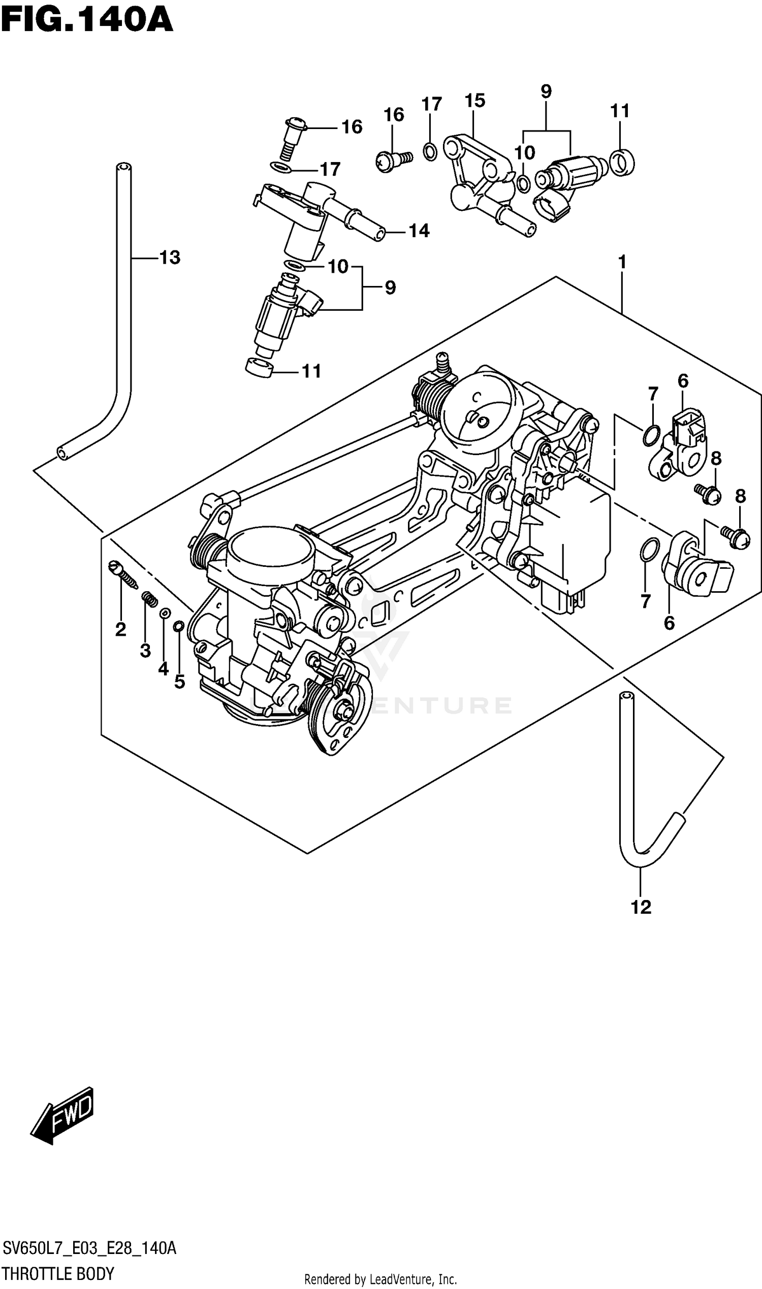 THROTTLE BODY (SV650L7 E03)