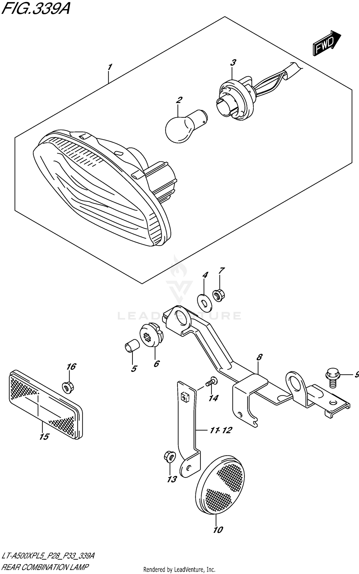 REAR COMBINATION LAMP (LT-A500XPL5 P28)