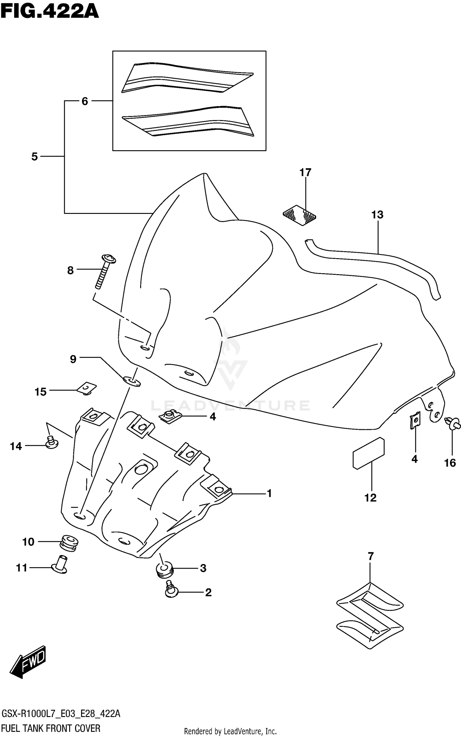 FUEL TANK FRONT COVER (YSF)