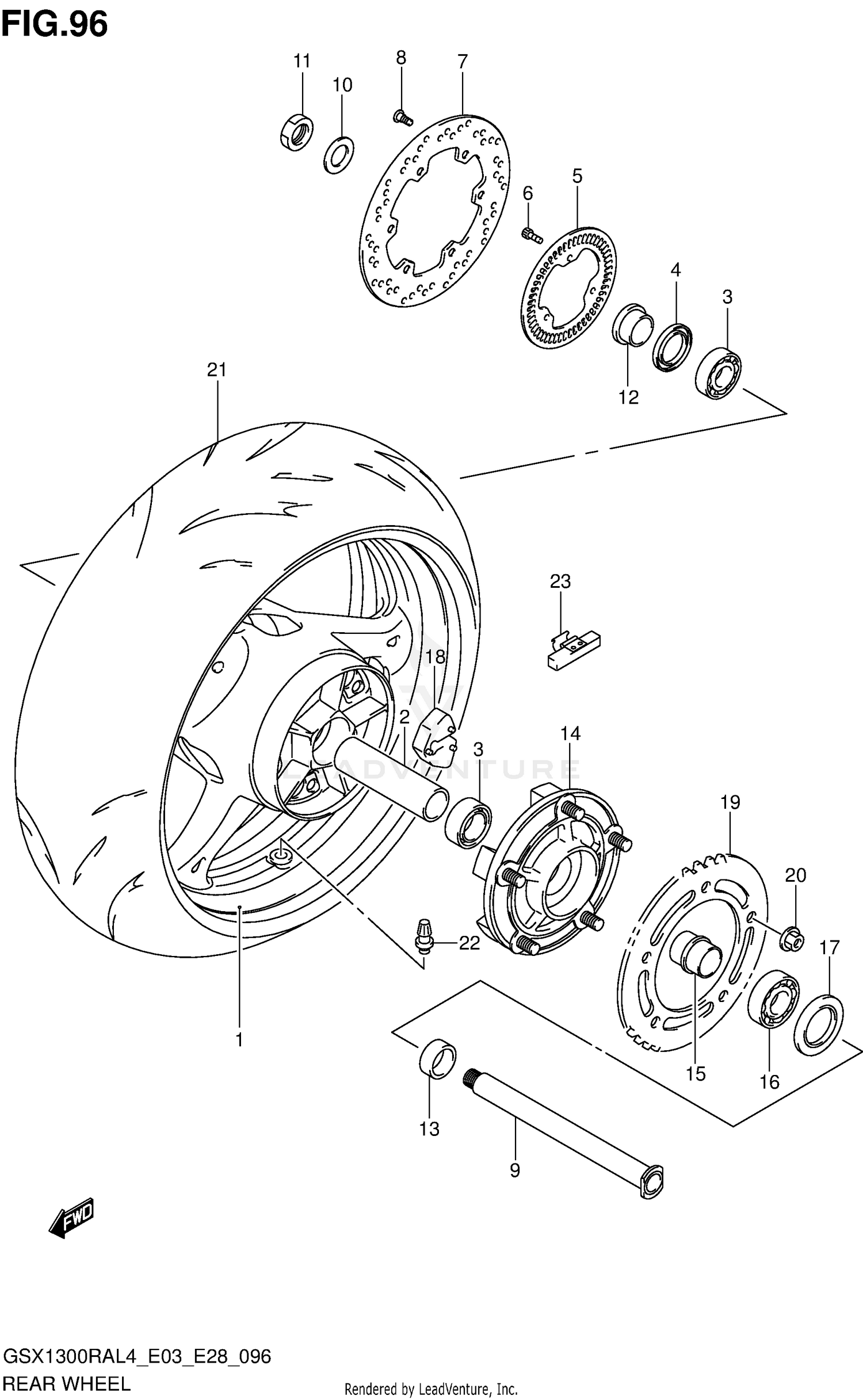 REAR WHEEL (GSX1300RAL4 E03)