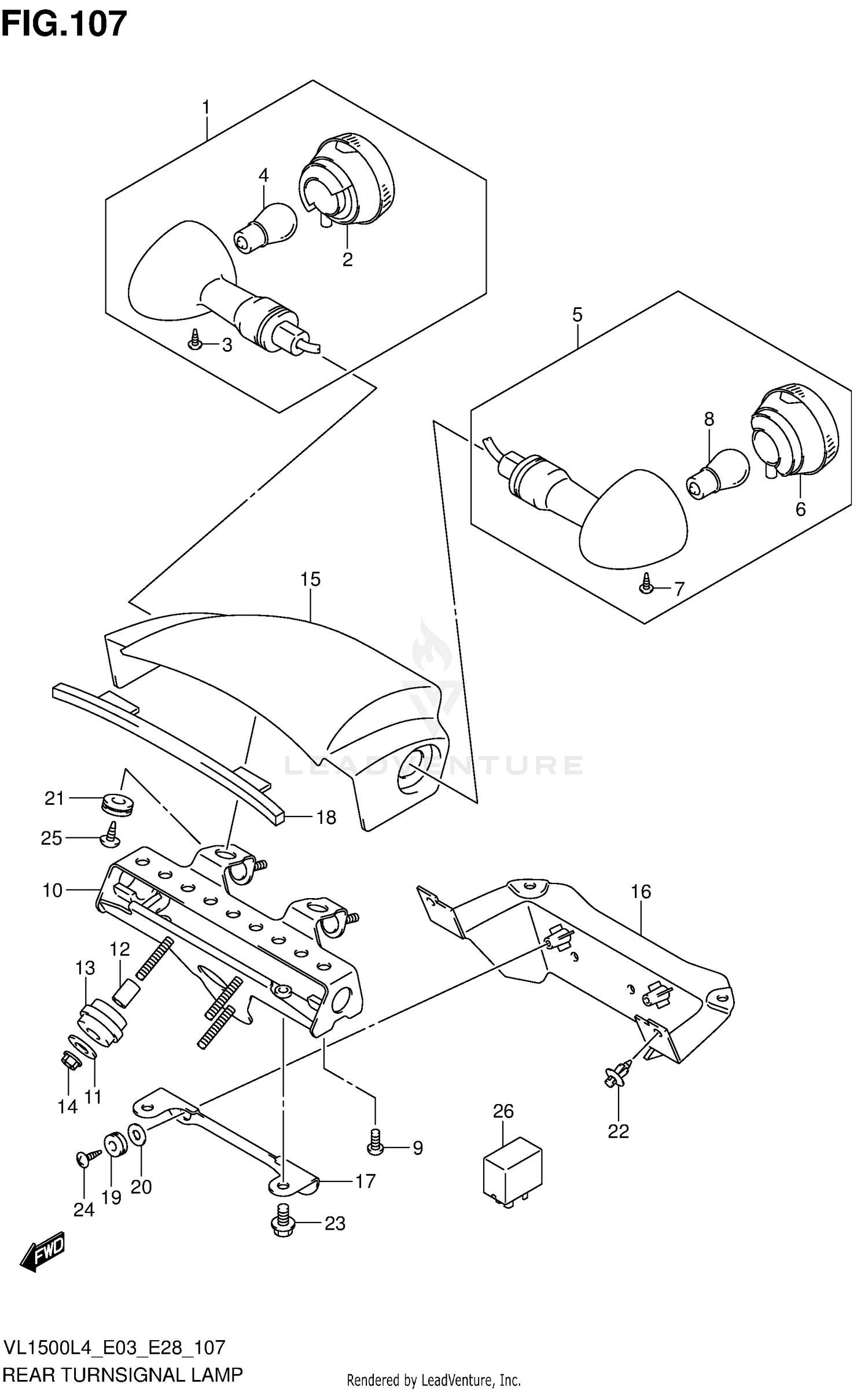 REAR TURNSIGNAL LAMP (VL1500BL4 E33)