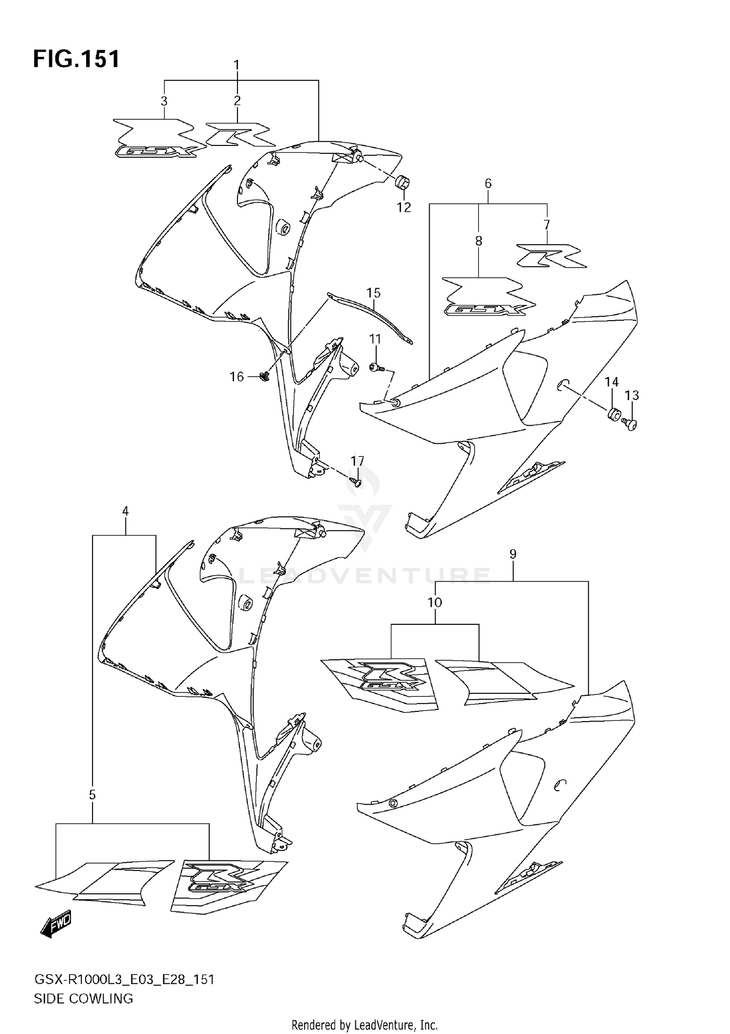 SIDE COWLING (GSX-R1000L3 E33)