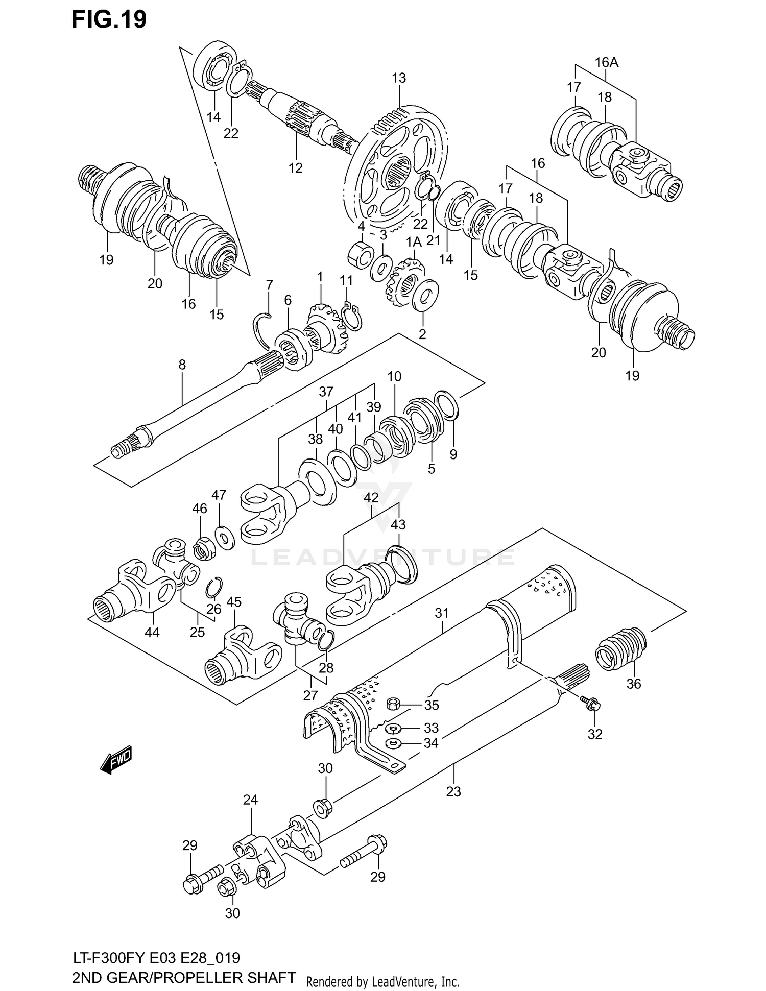 SECONDARY GEAR - PROPELLER SHAFT