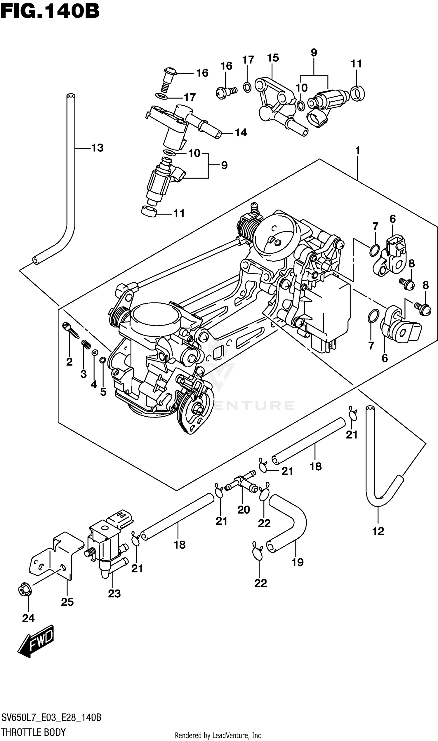 THROTTLE BODY (SV650L7 E33)