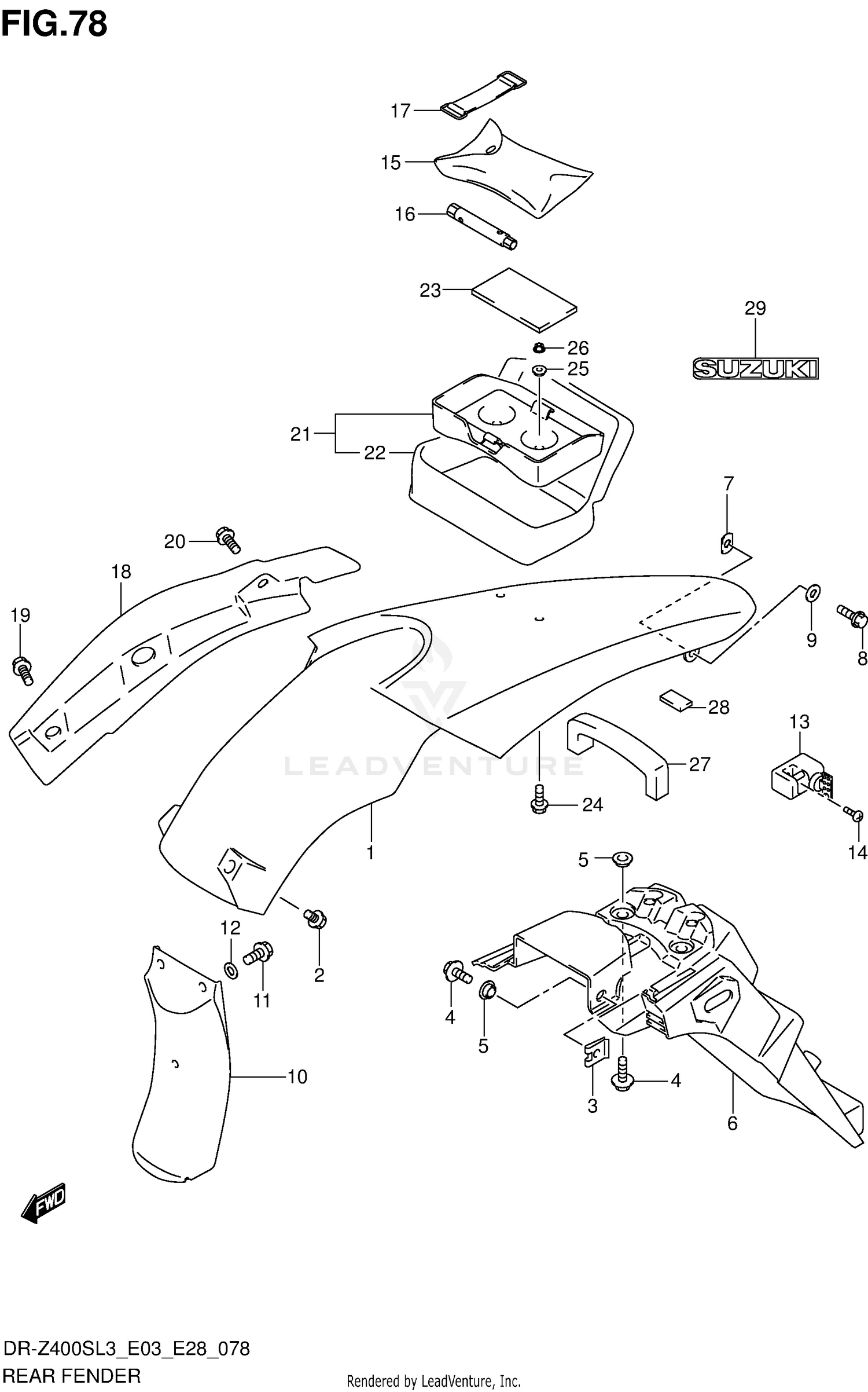 REAR FENDER (DR-Z400SL3 E03)