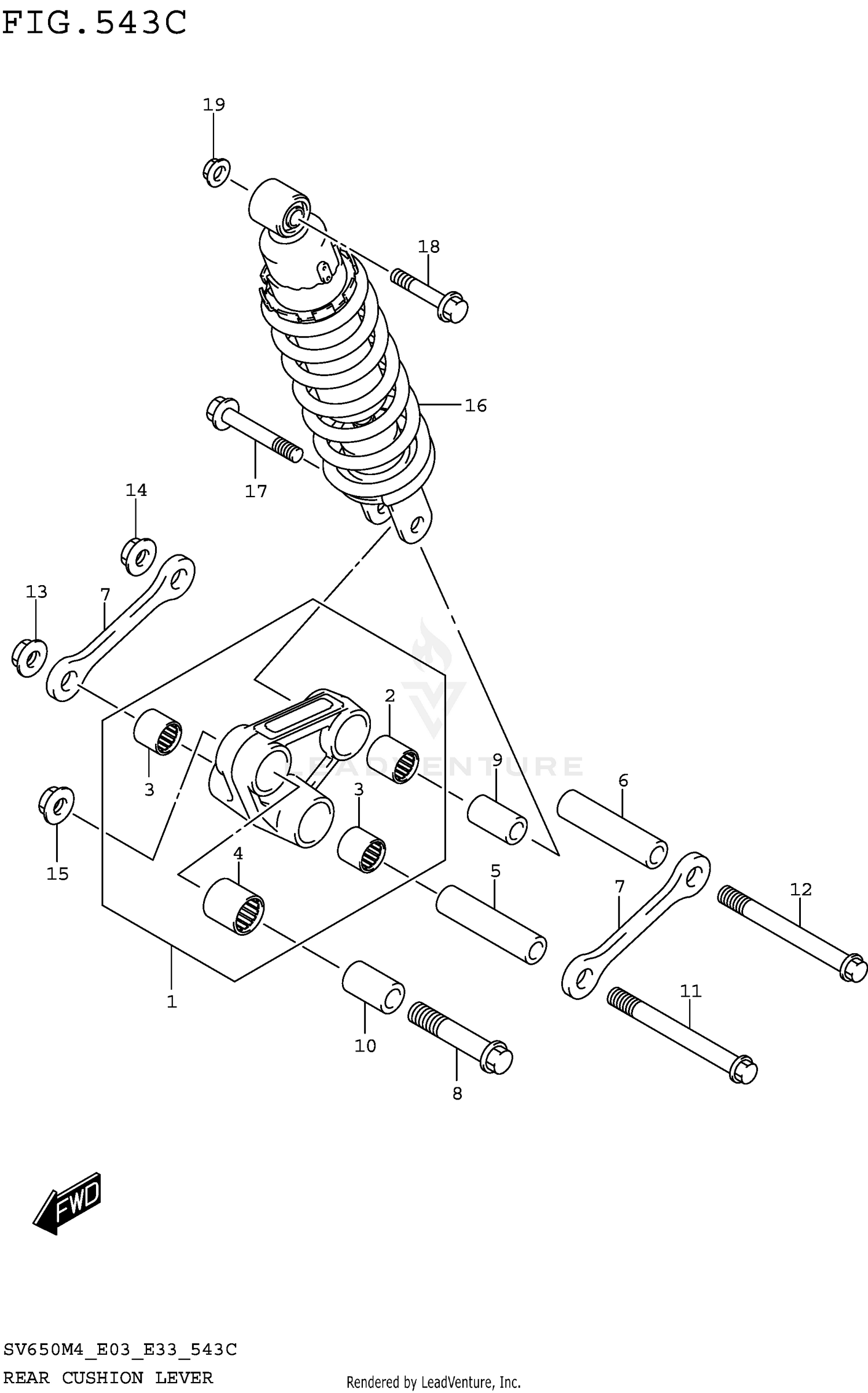 REAR CUSHION LEVER (SV650AM4 E28)