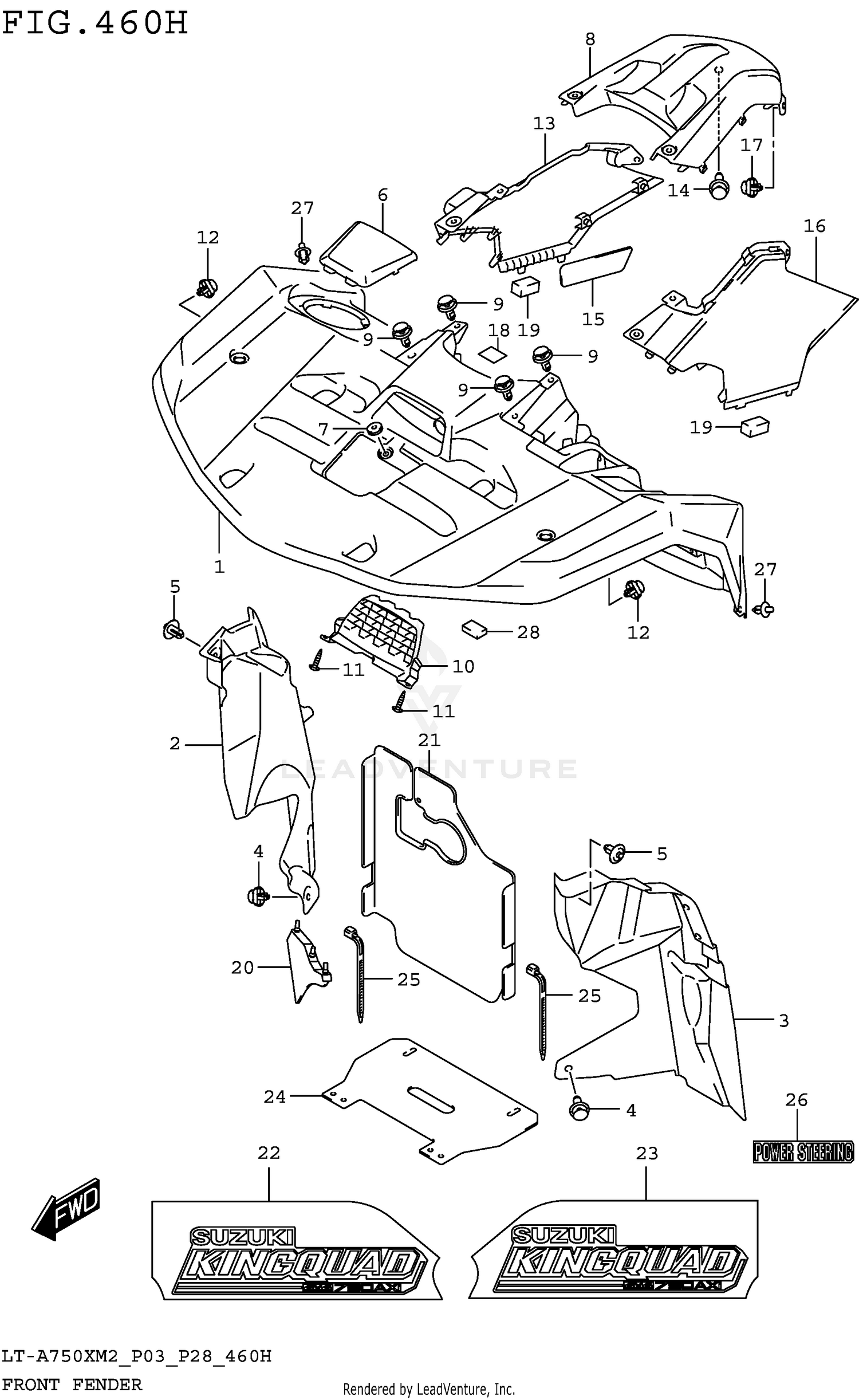 FRONT FENDER (LT-A750XPZM2 P28)