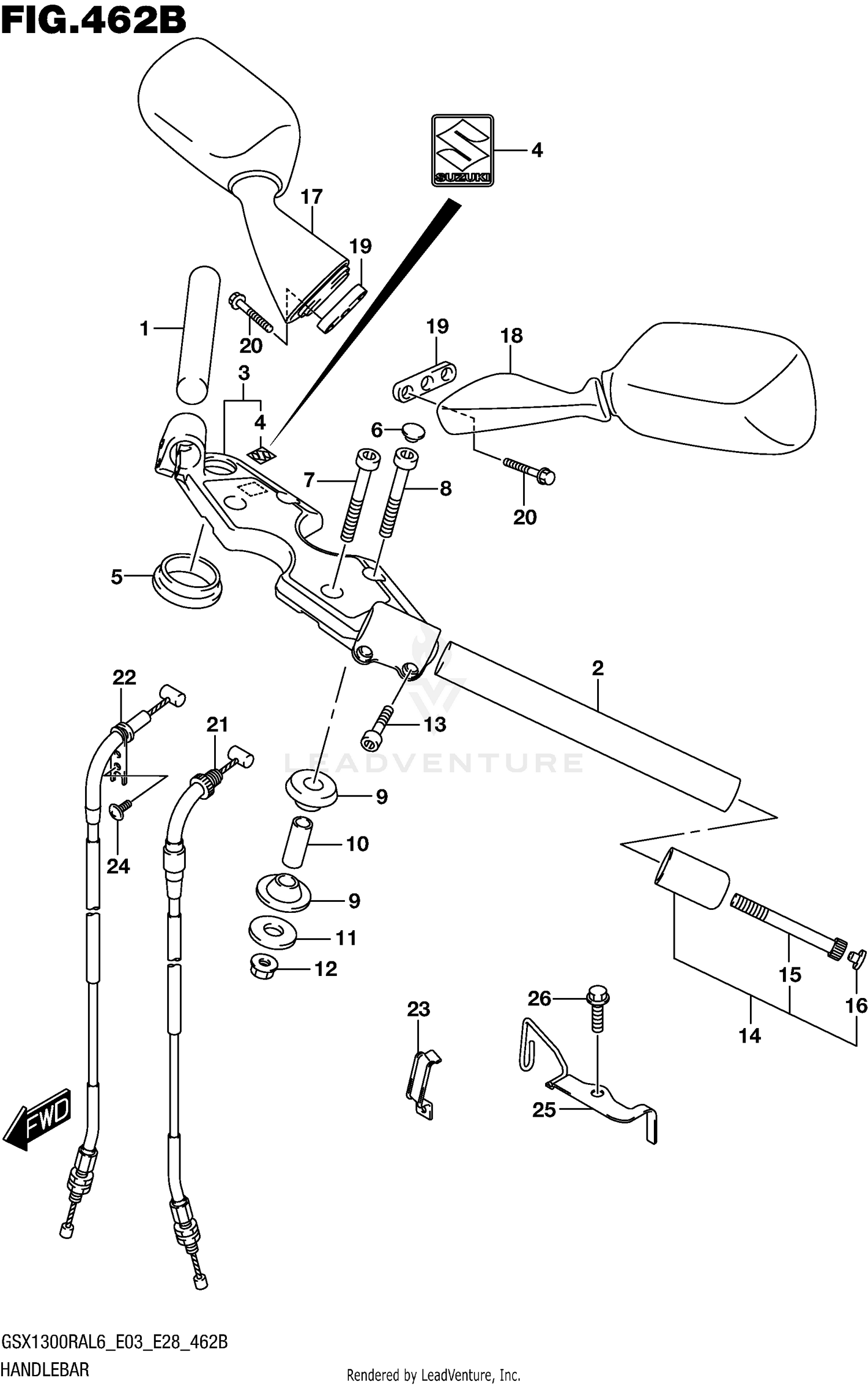 HANDLEBAR (GSX1300RAL6 E28)