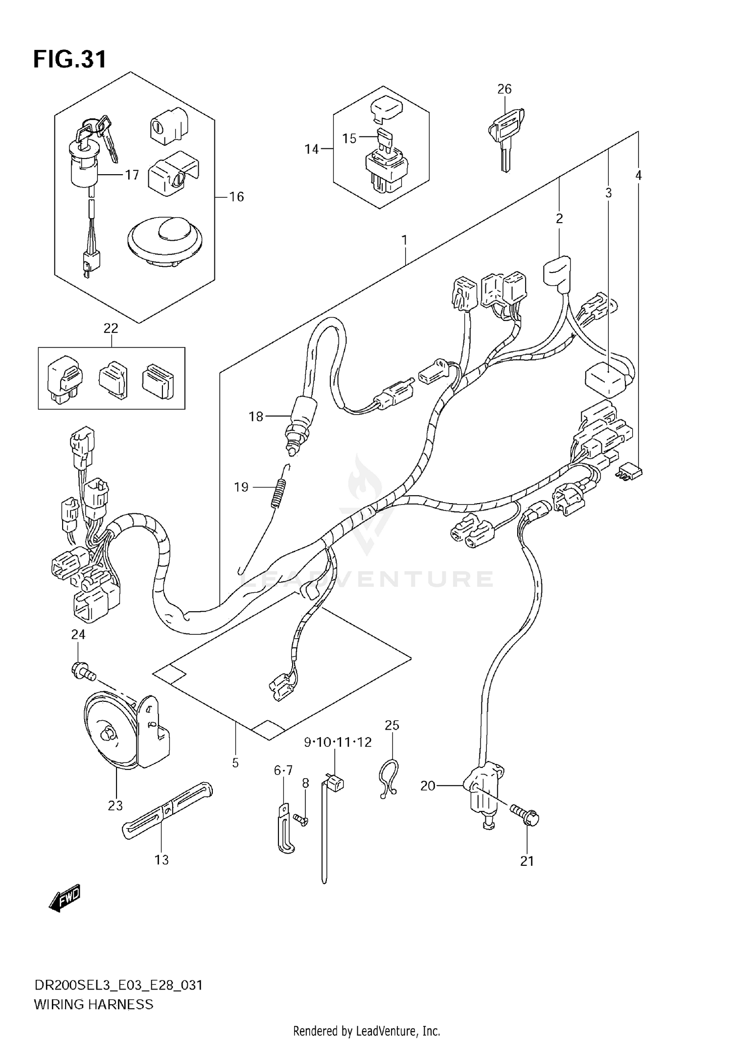 WIRING HARNESS (DR200SEL3 E33)