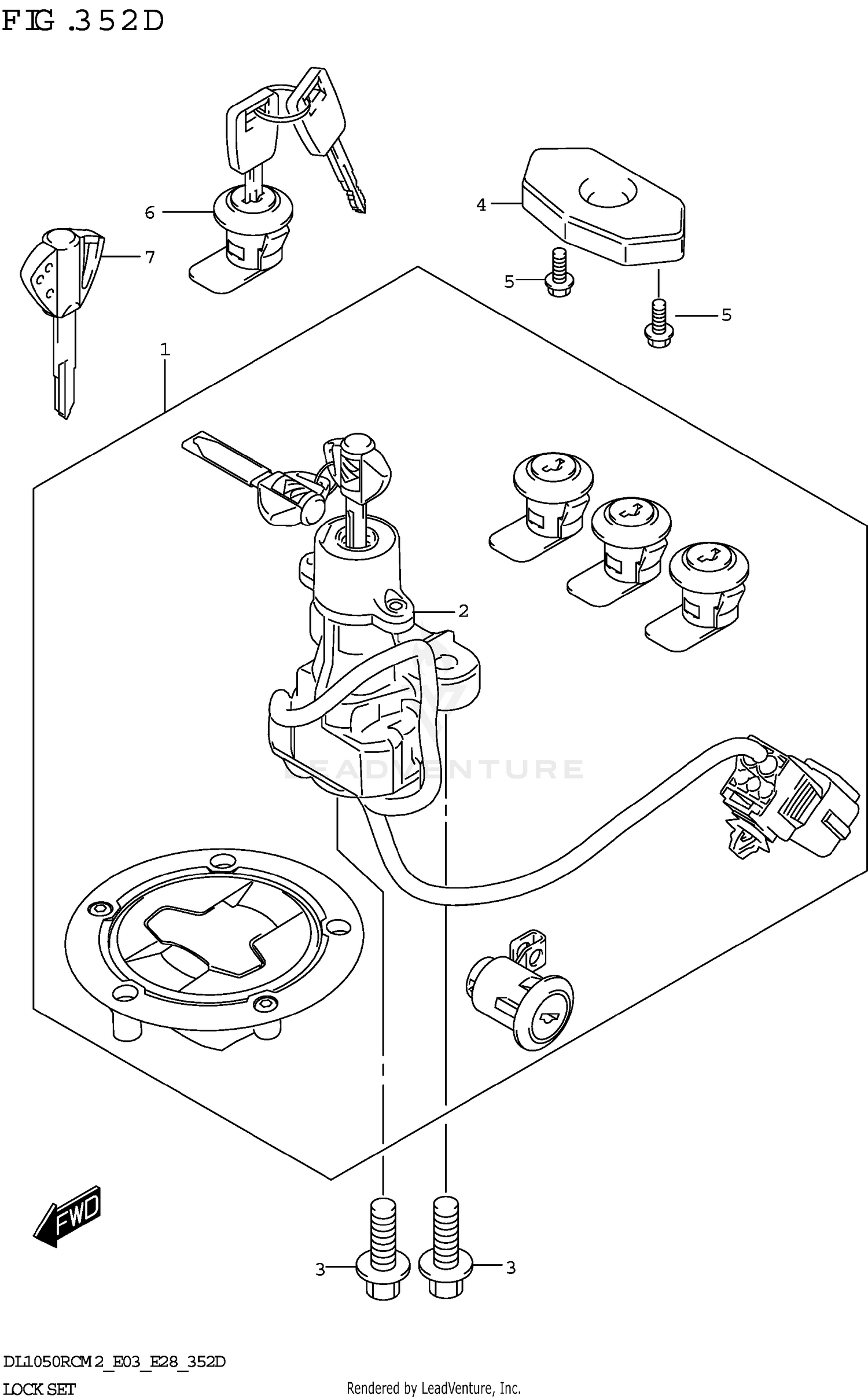 LOCK SET (SEE NOTE 1)