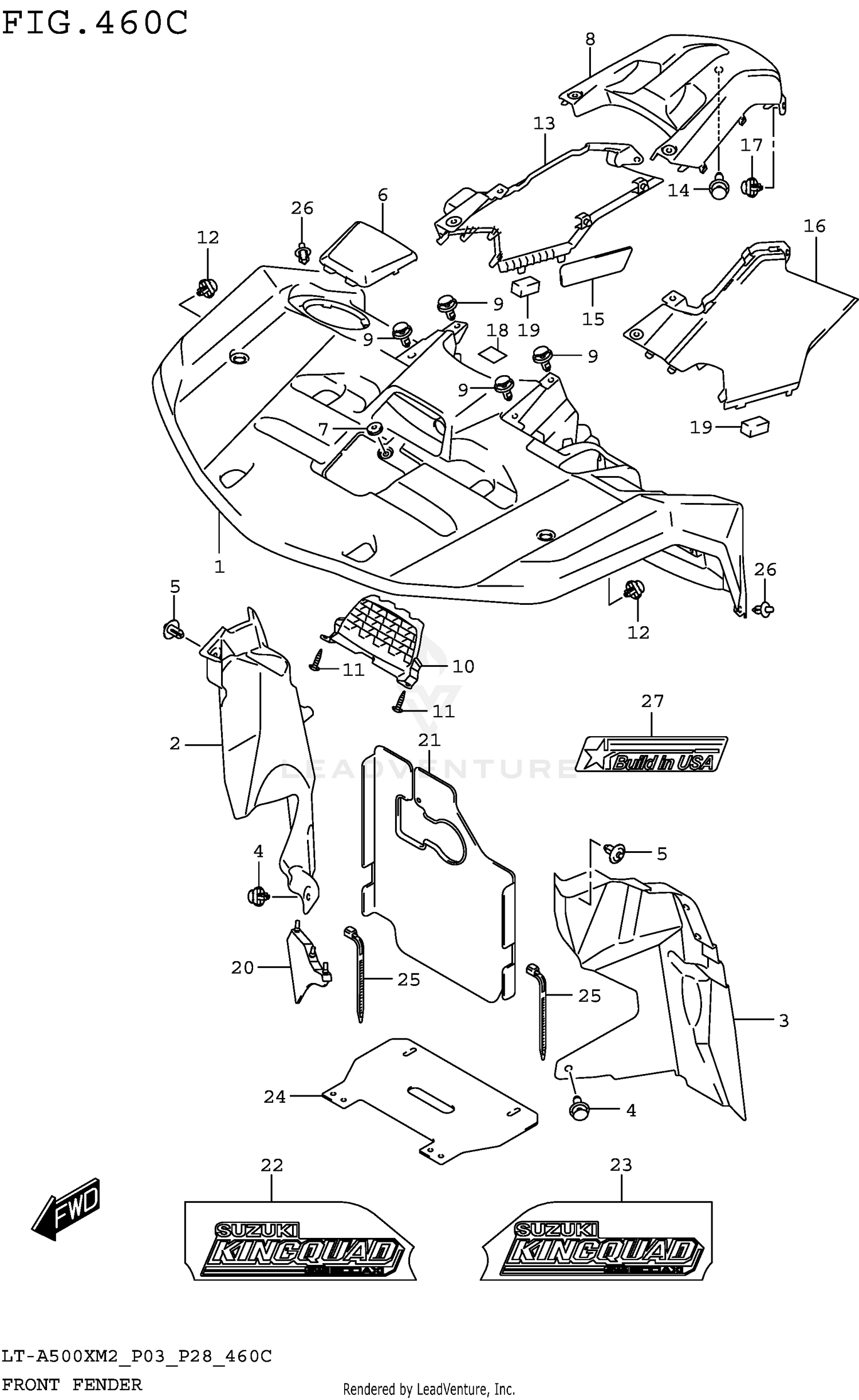 FRONT FENDER (LT-A500XM2 P33)