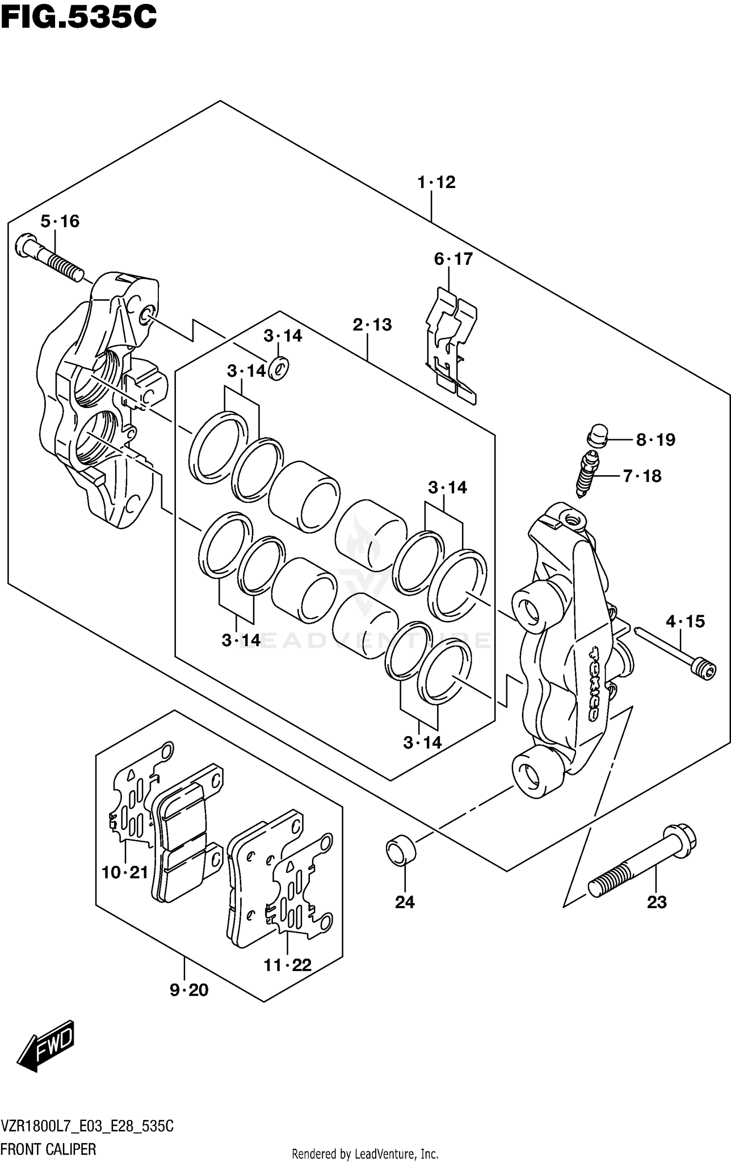 FRONT CALIPER (VZR1800BZL7 E28)