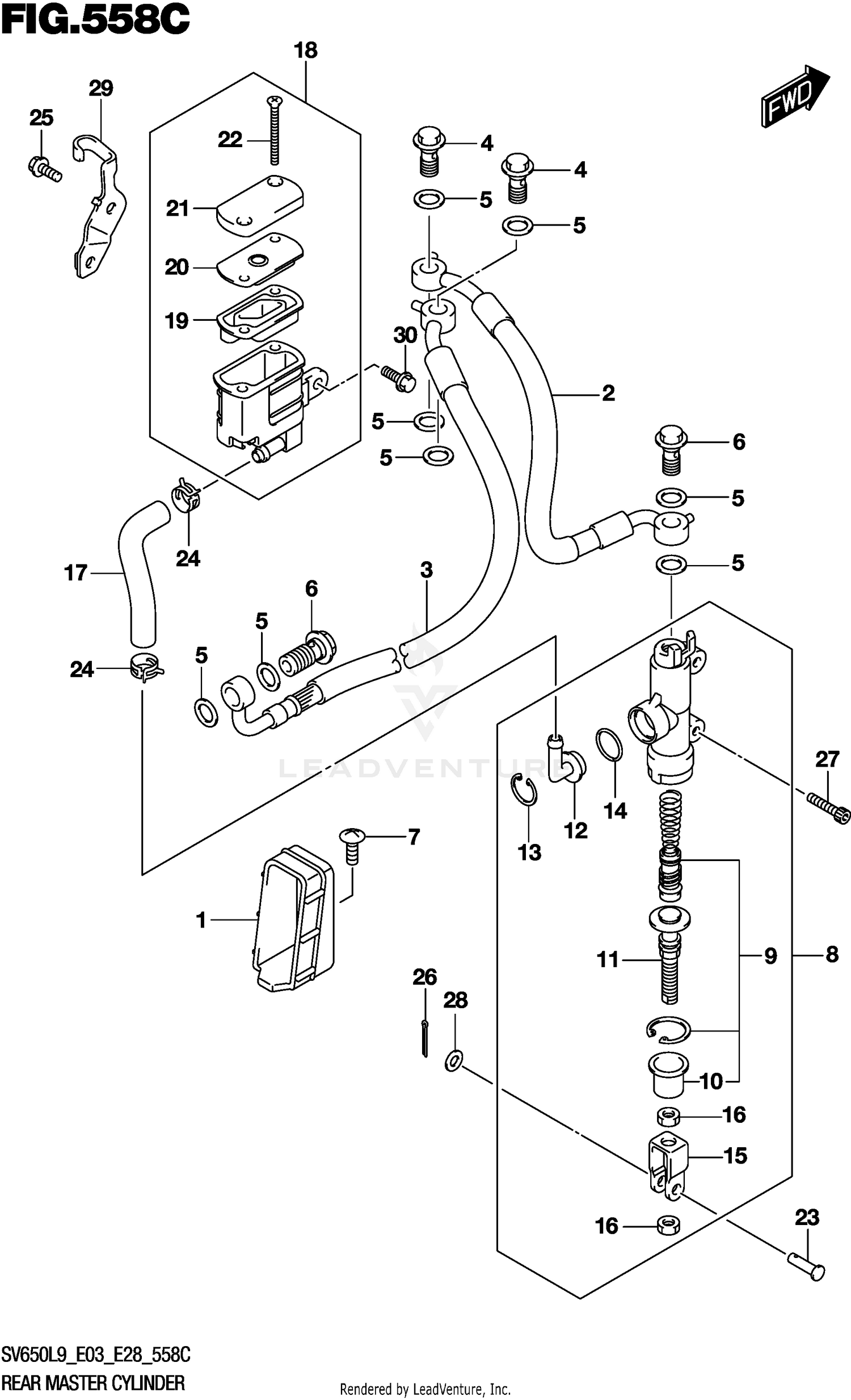 REAR MASTER CYLINDER (SV650AL9 E28)