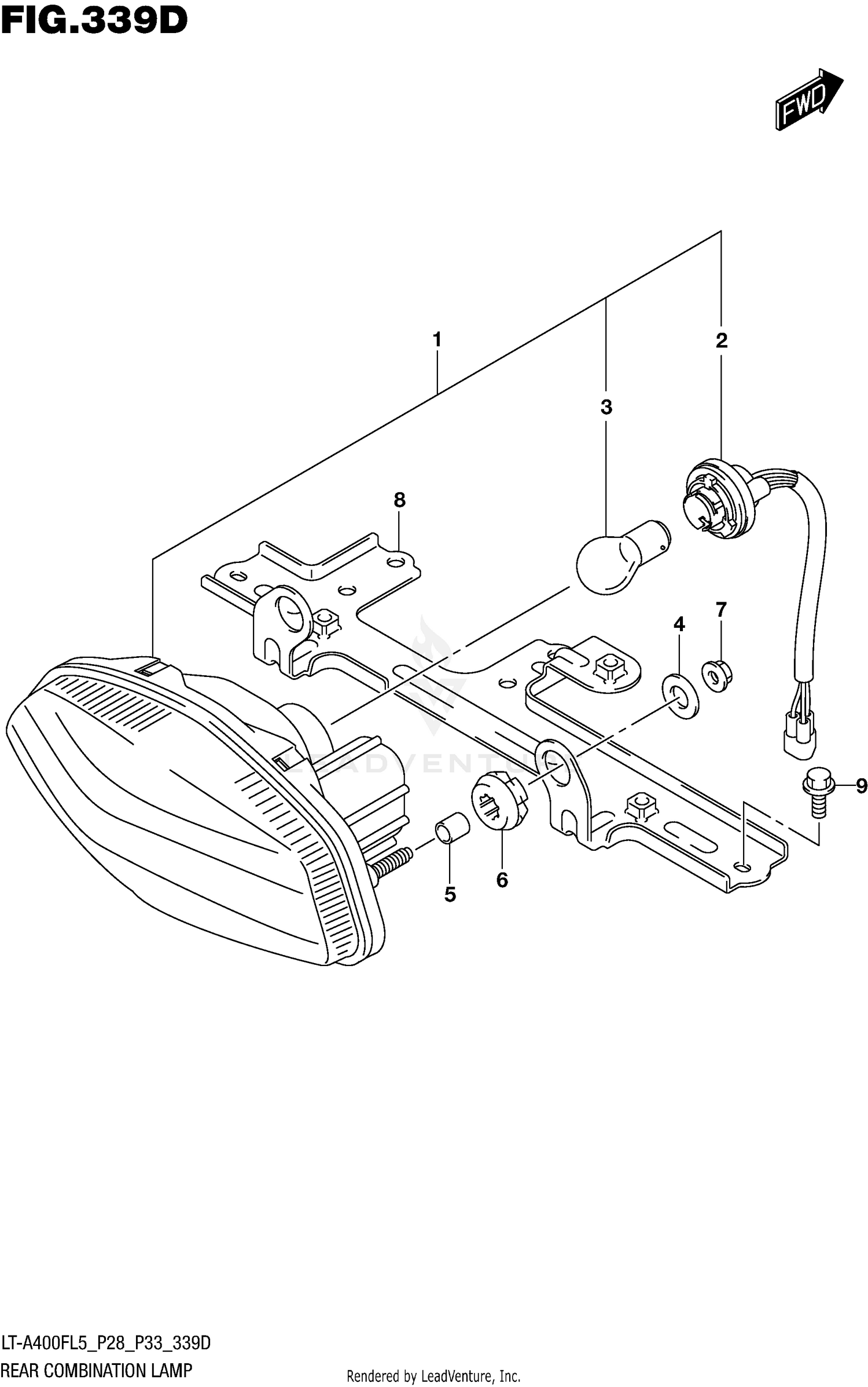 REAR COMBINATION LAMP (LT-A400FZL5 P33)