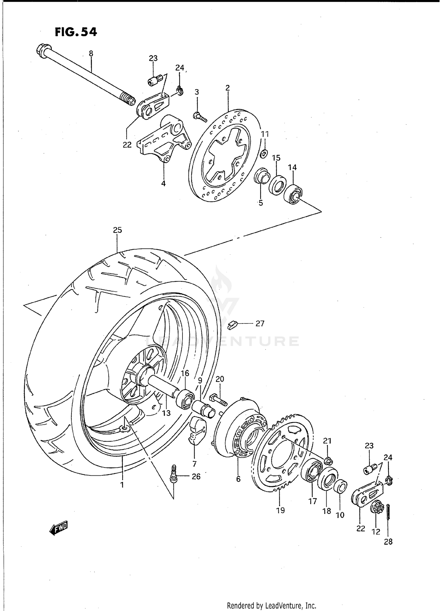 REAR WHEEL (MODEL P)