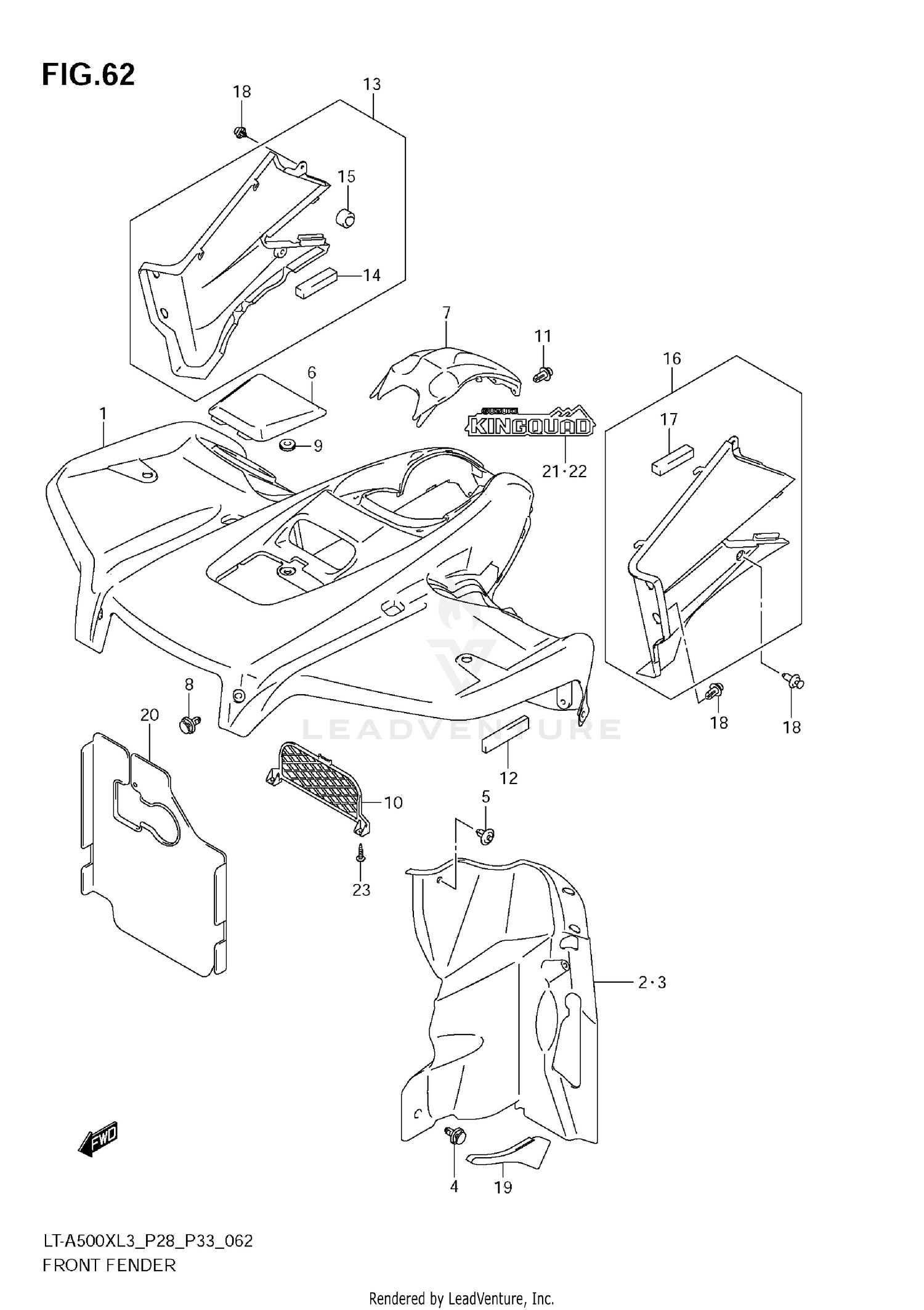 FRONT FENDER (LT-A500XL3 E28)