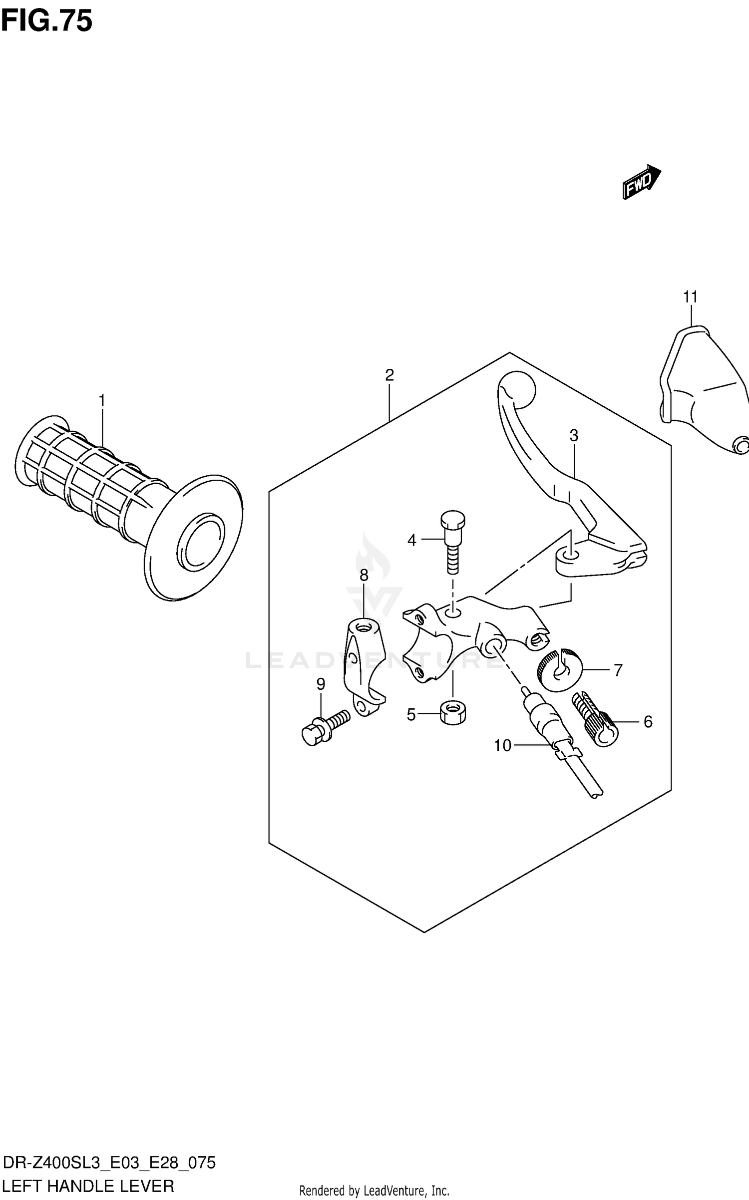 LEFT HANDLE LEVER (DR-Z400SL3 E03)