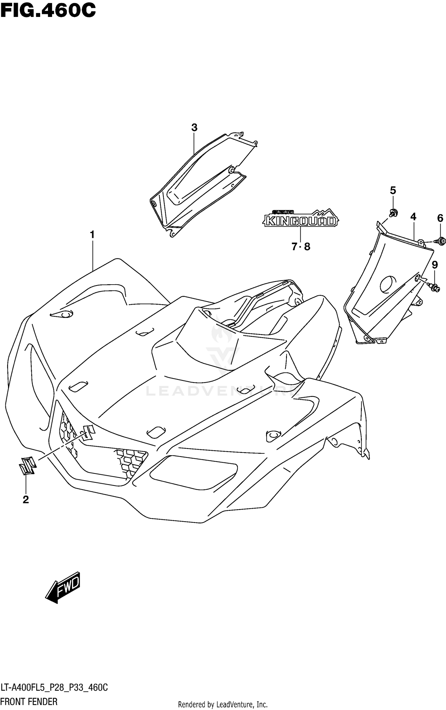 FRONT FENDER (LT-A400FZL5 P28)
