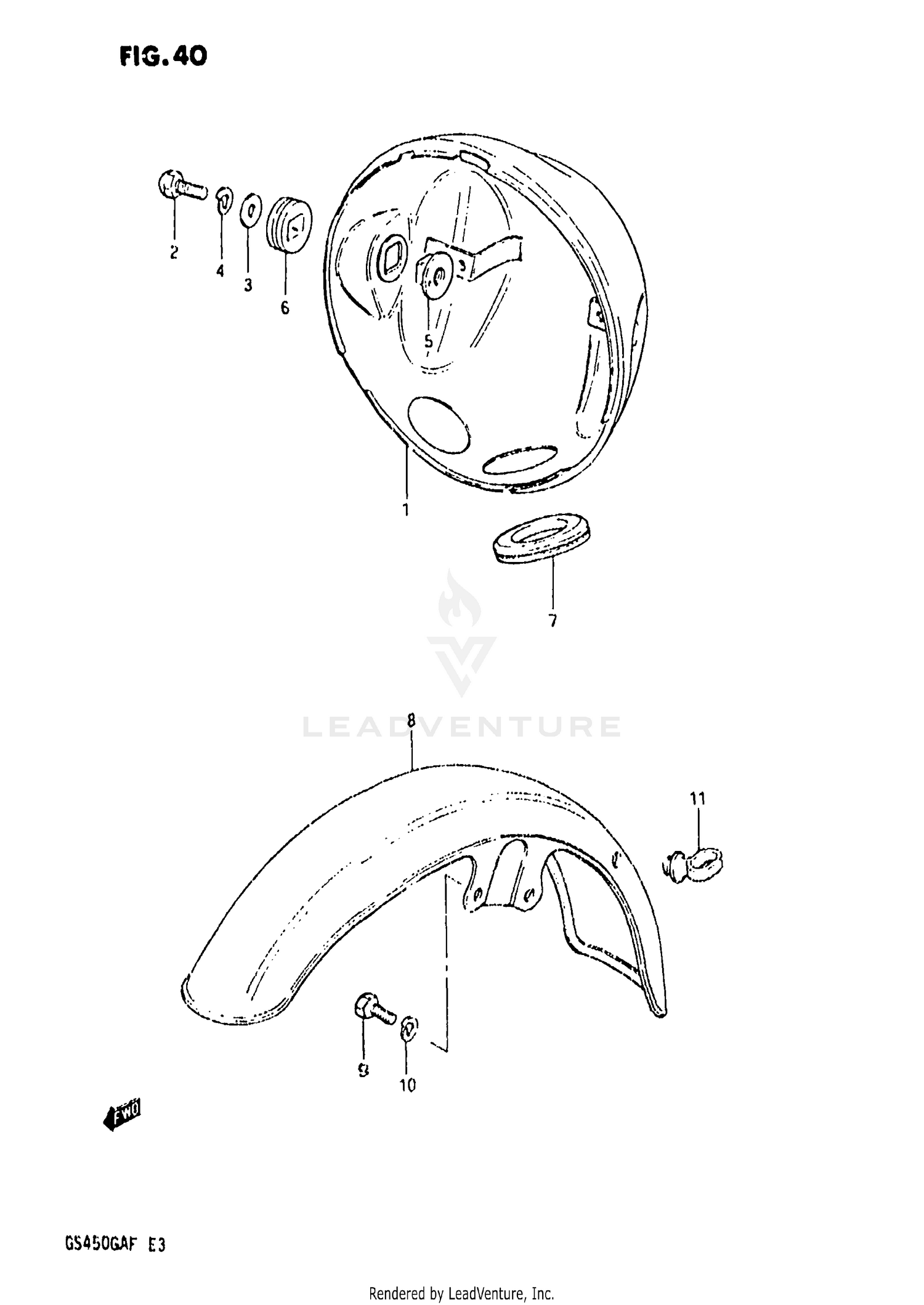 HOUSING HEADLAMP-FRONT FENDER