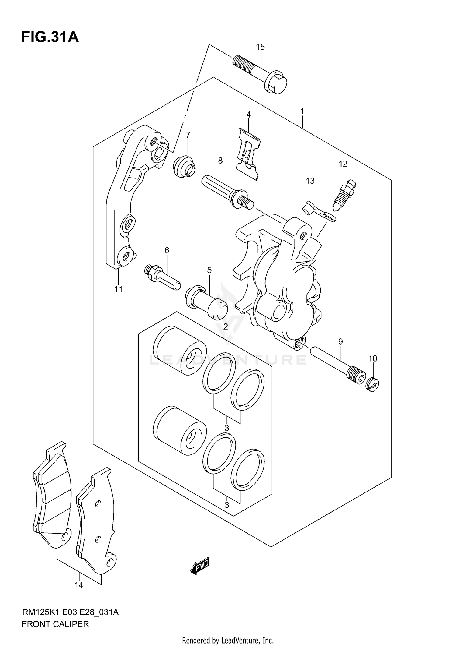 FRONT CALIPER (MODEL K5/K6)
