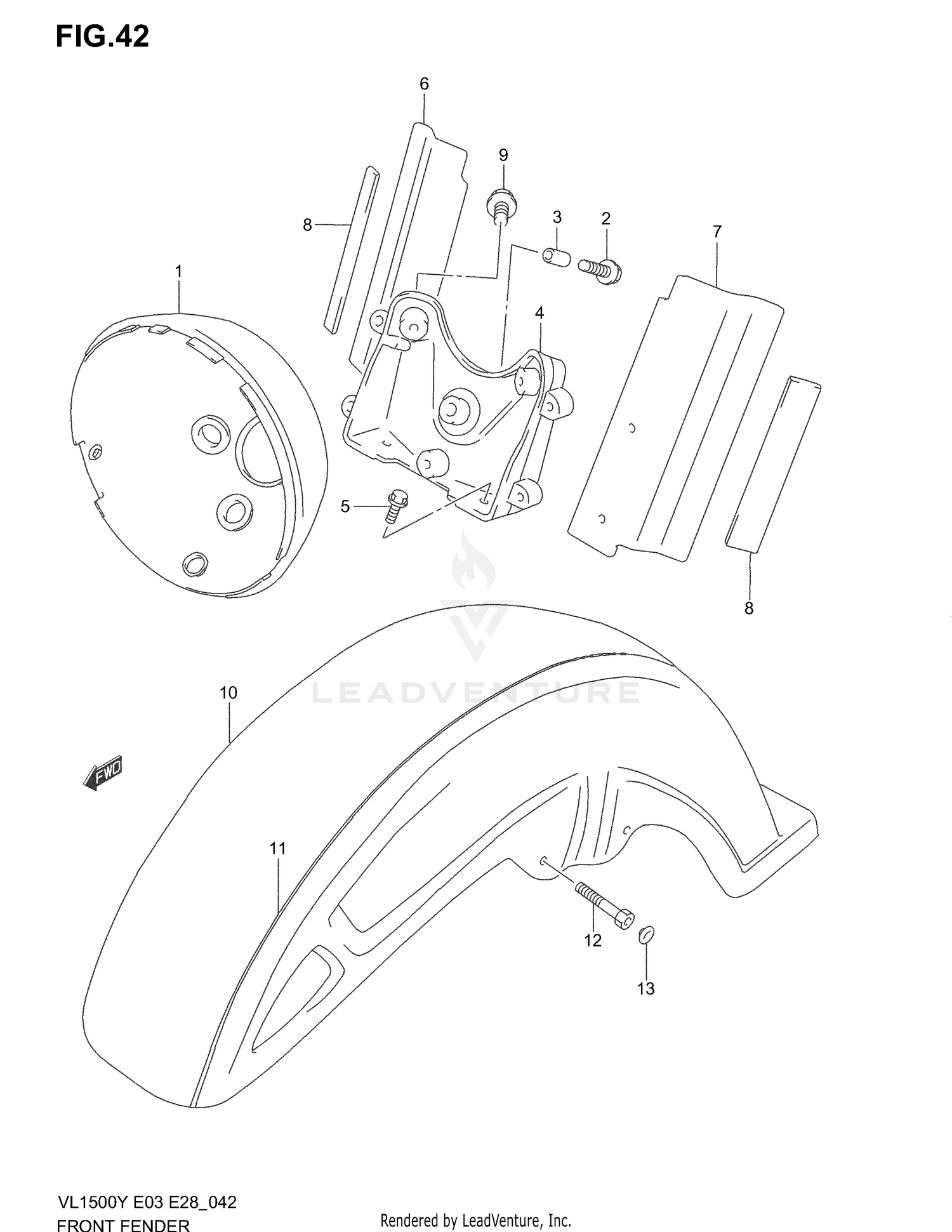 FRONT FENDER (MODEL W/X)
