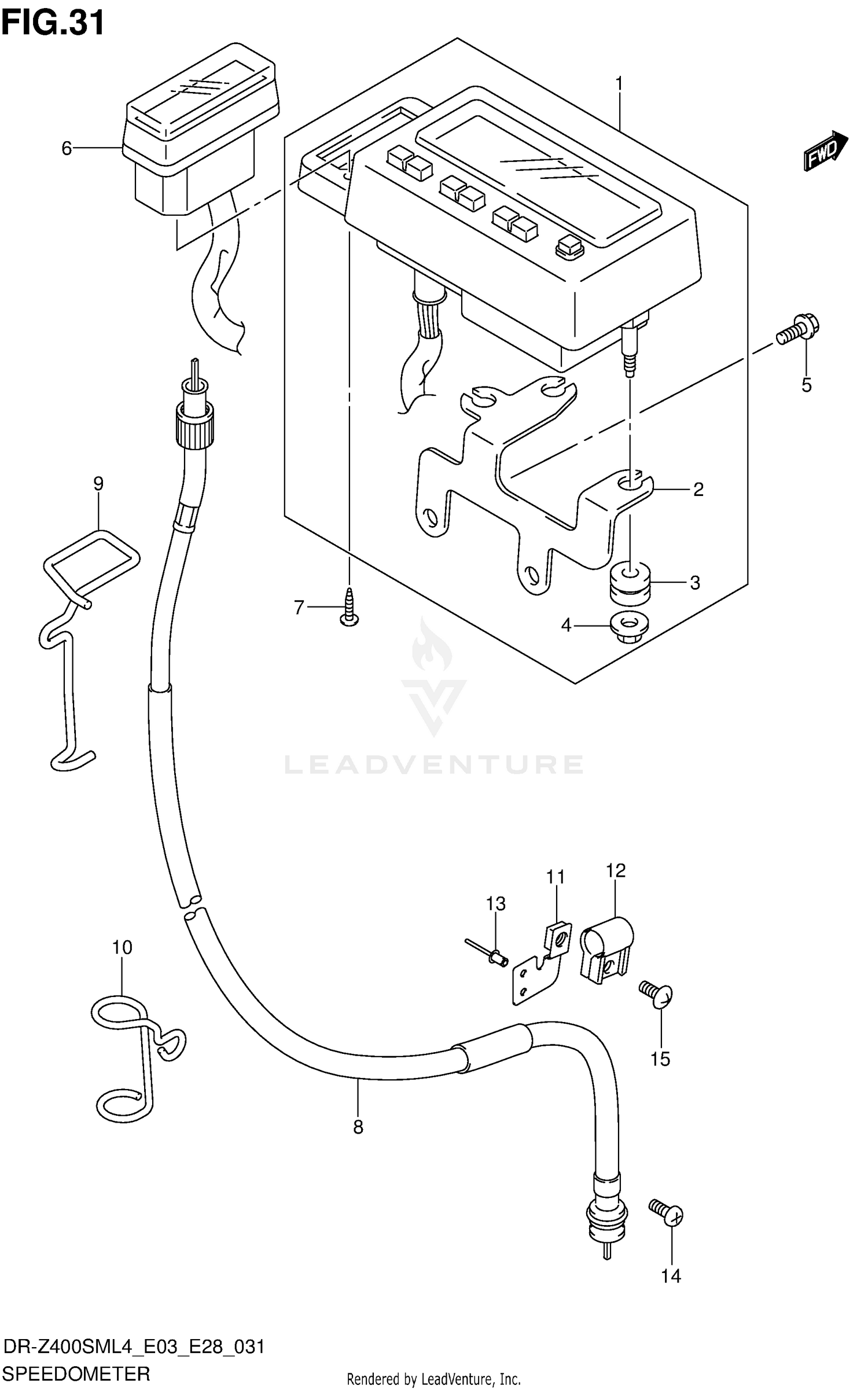 SPEEDOMETER (DR-Z400SML4 E33)