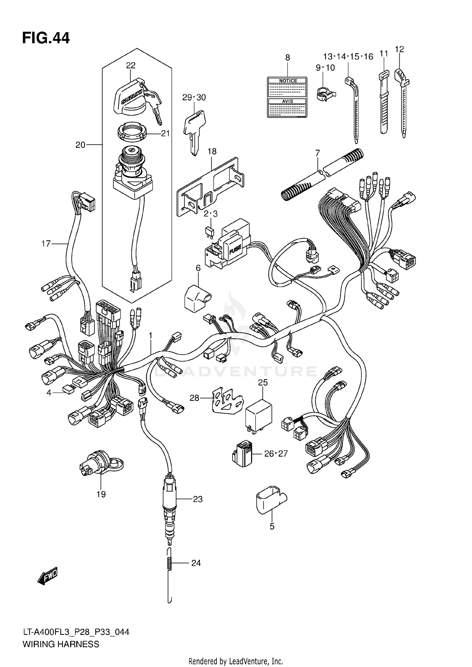 WIRING HARNESS (LT-A400FZL3 P28)