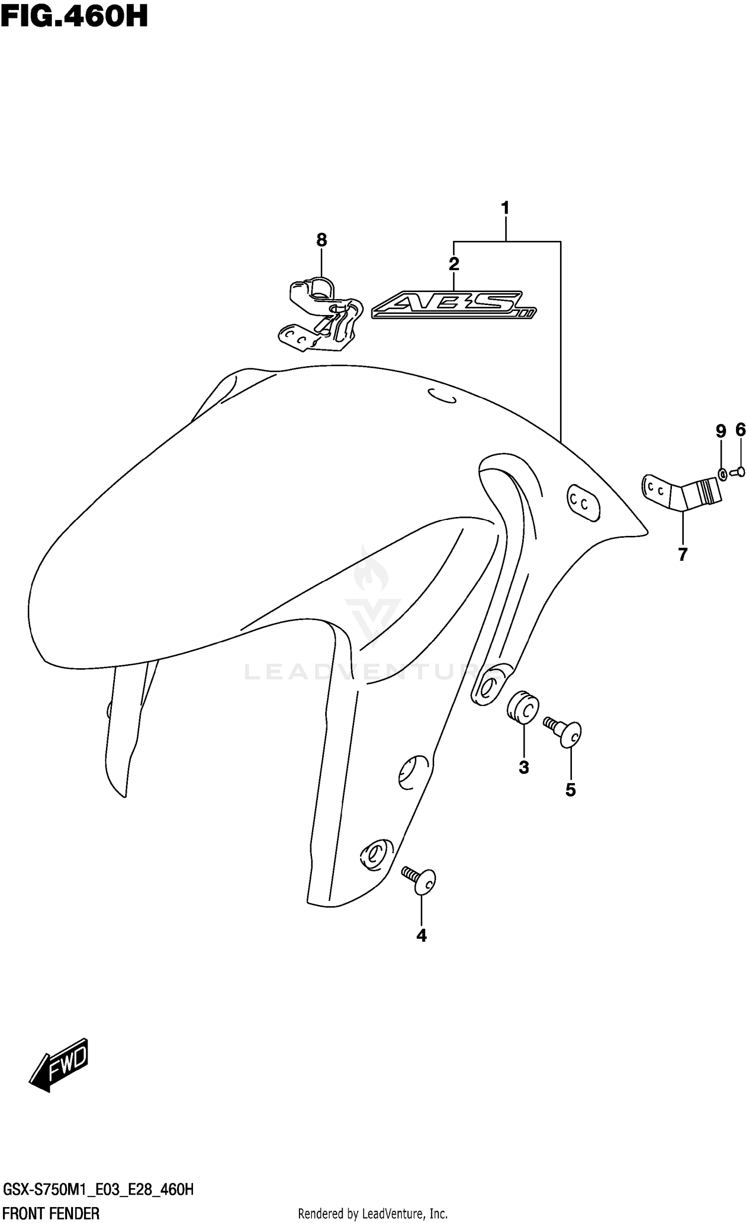 FRONT FENDER (GSX-S750A)