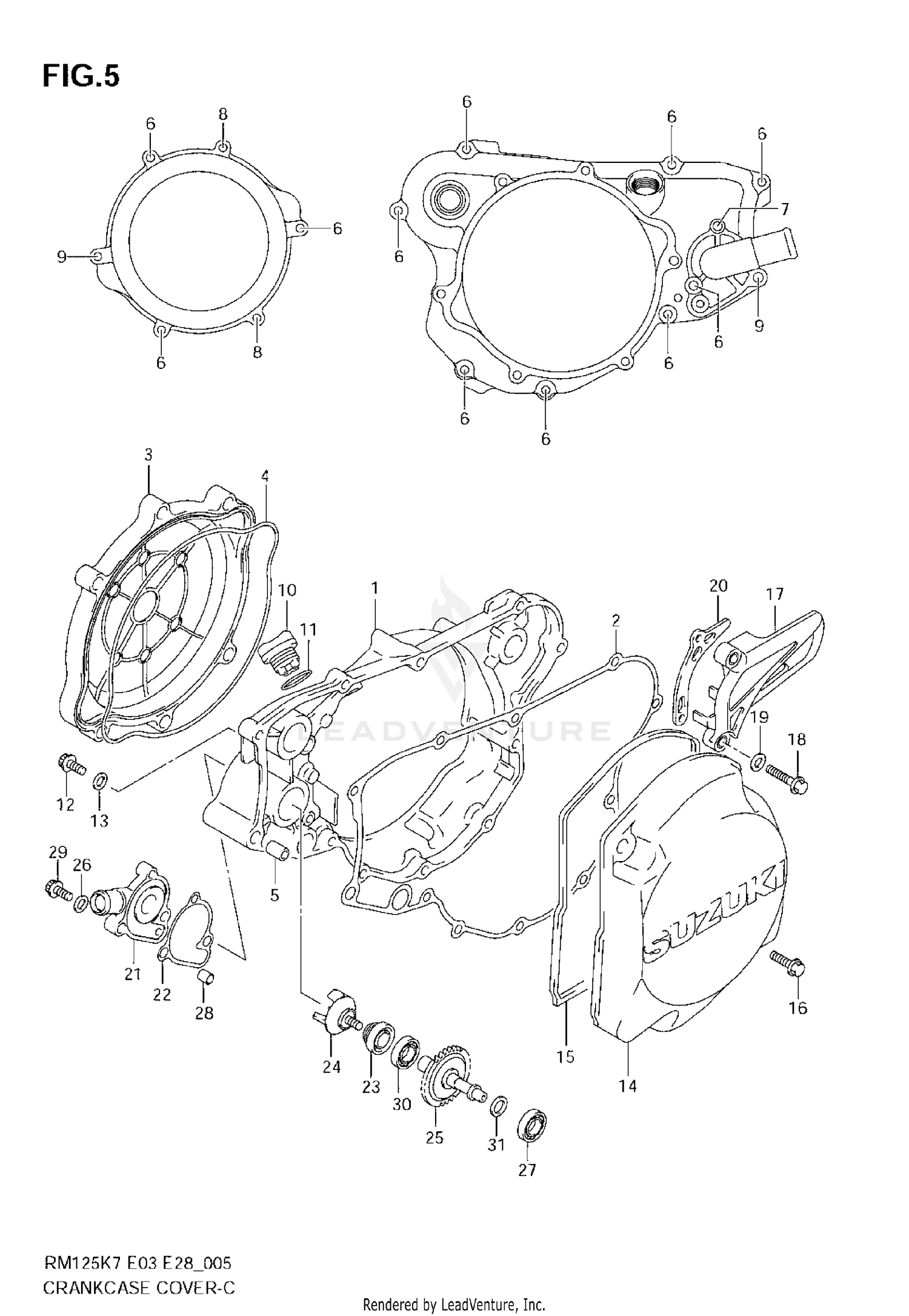 CRANKCASE COVER-WATER PUMP