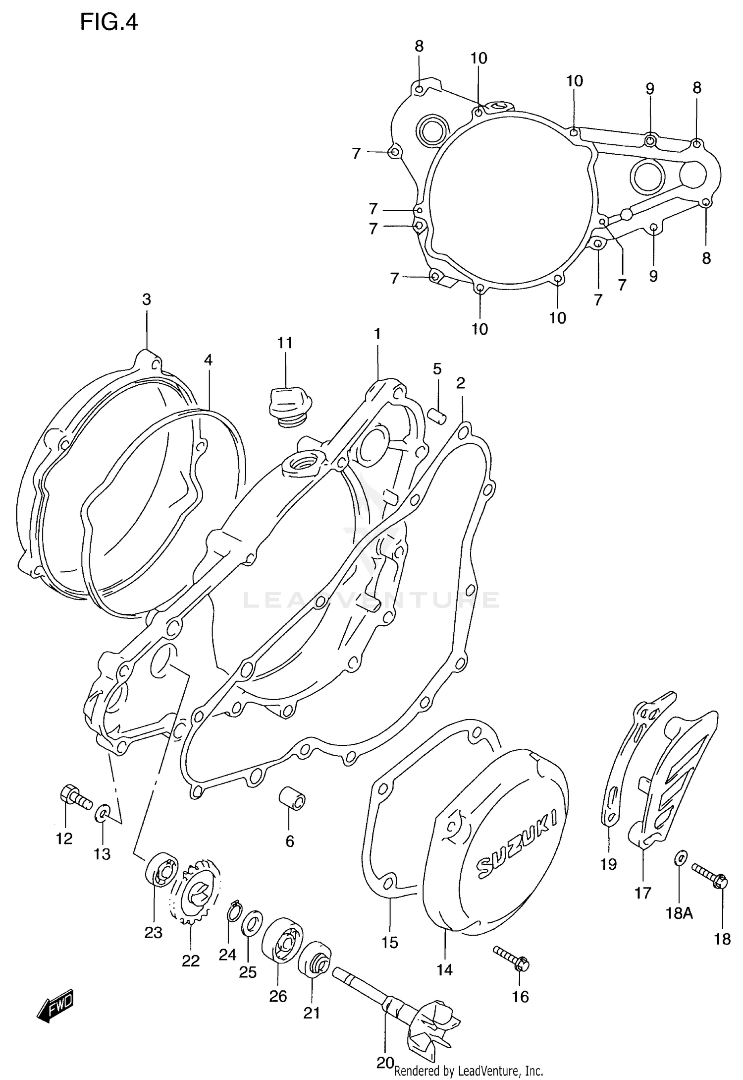 CRANKCASE COVER- WATER PUMP