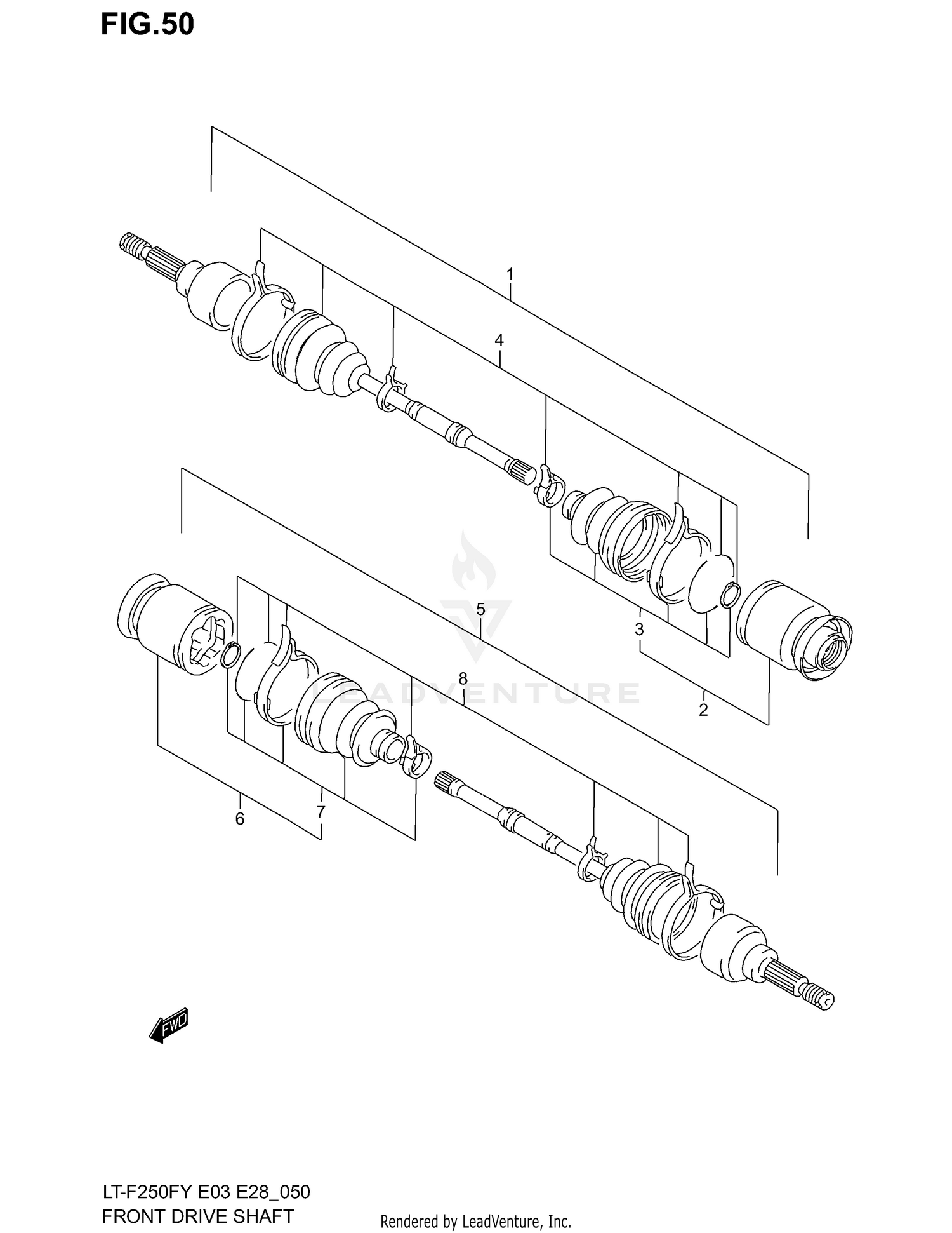 FRONT DRIVE SHAFT (MODEL X/Y)