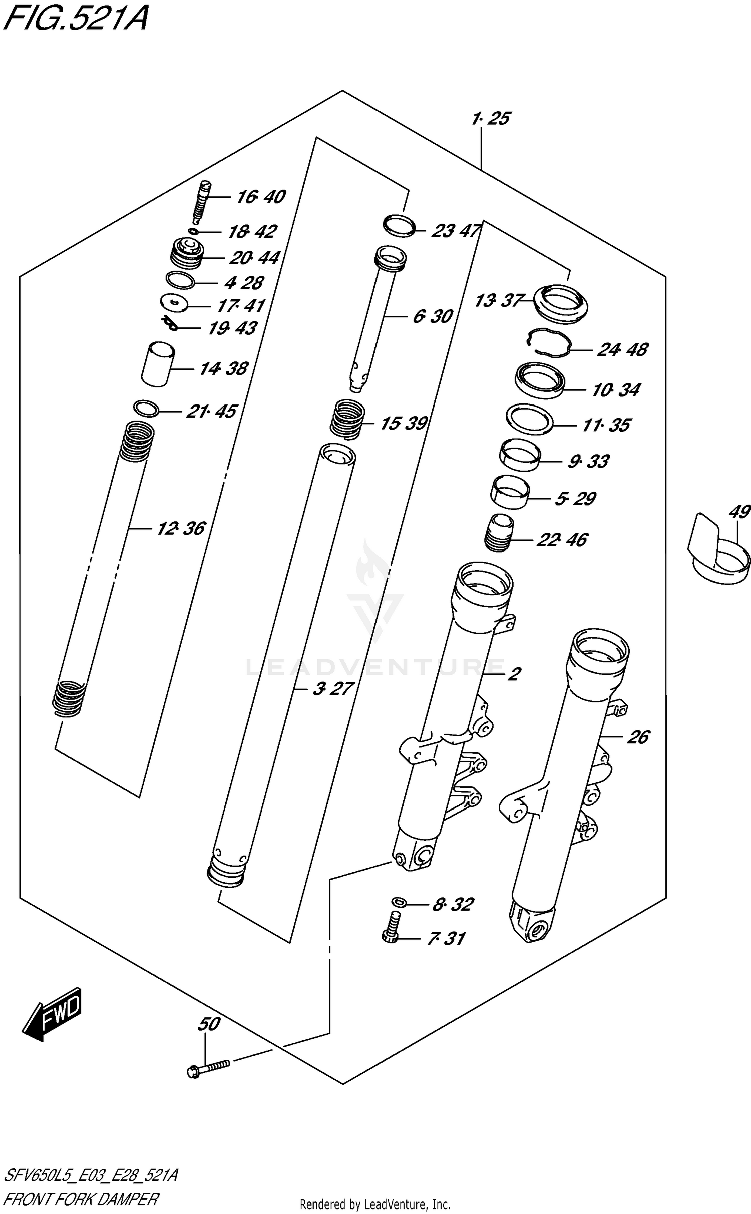 FRONT FORK DAMPER (SFV650L5 E03)