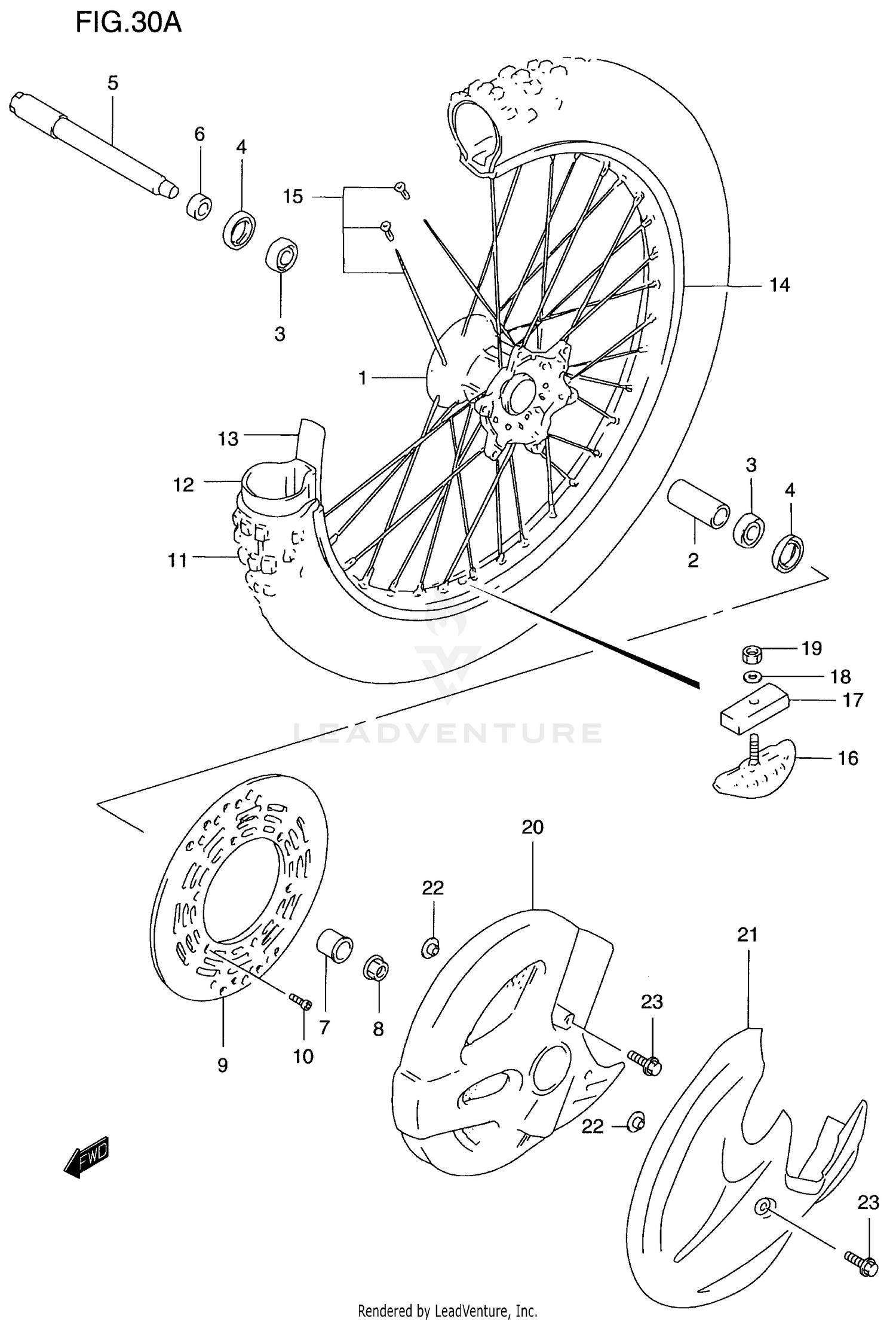FRONT WHEEL (MODEL V/W/X/Y)