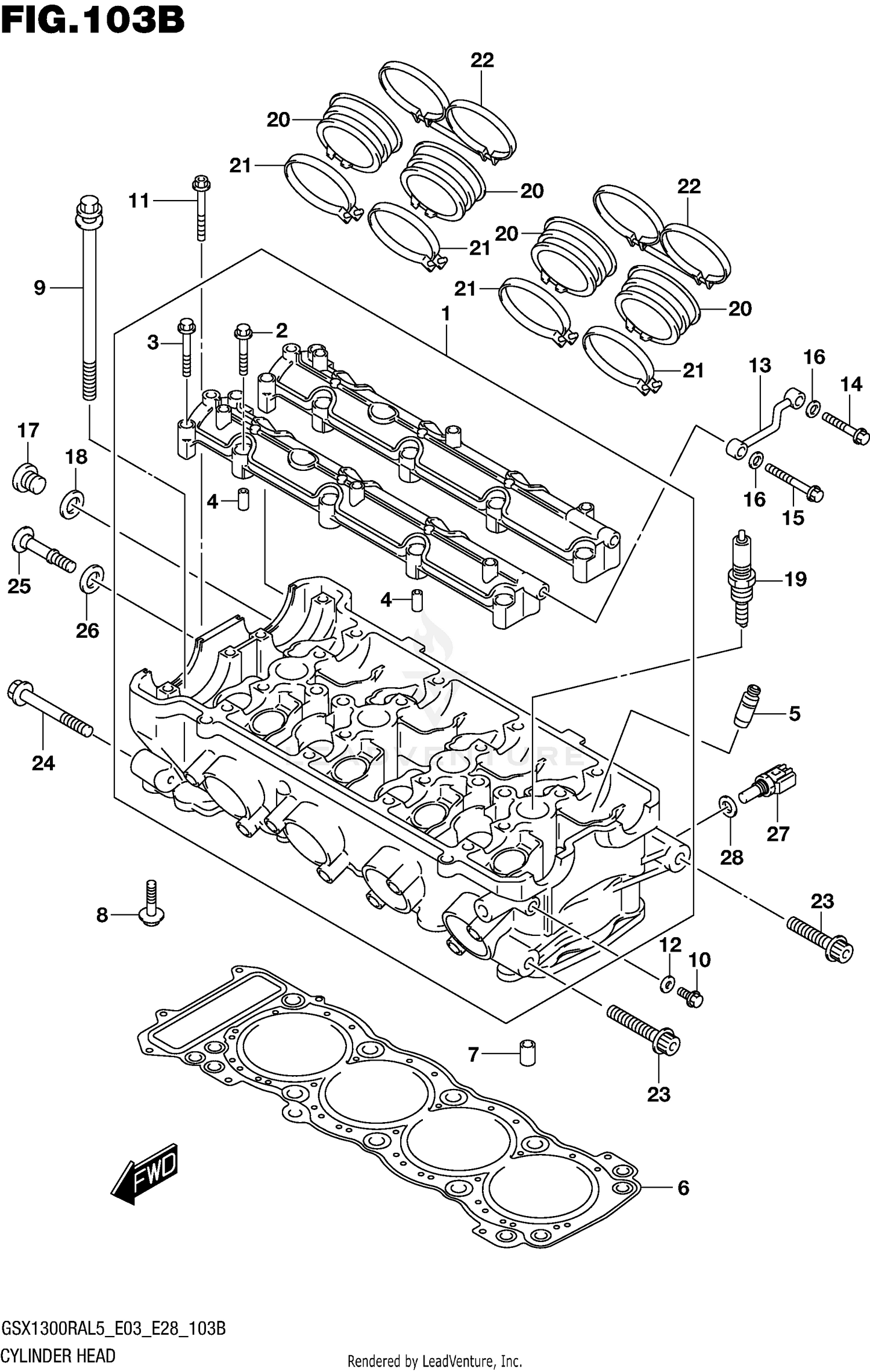 CYLINDER HEAD (GSX1300RAL5 E28)