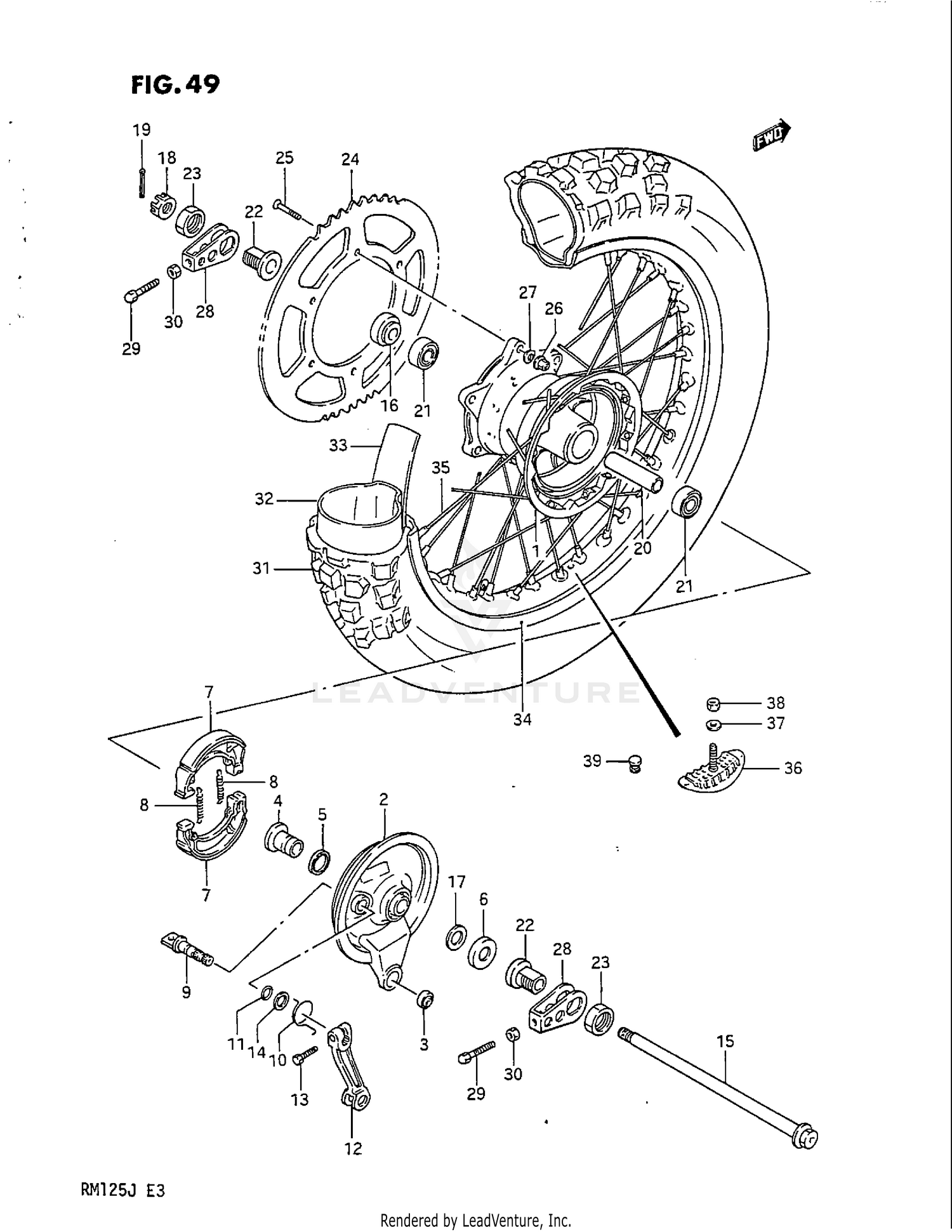 REAR WHEEL (MODEL G)