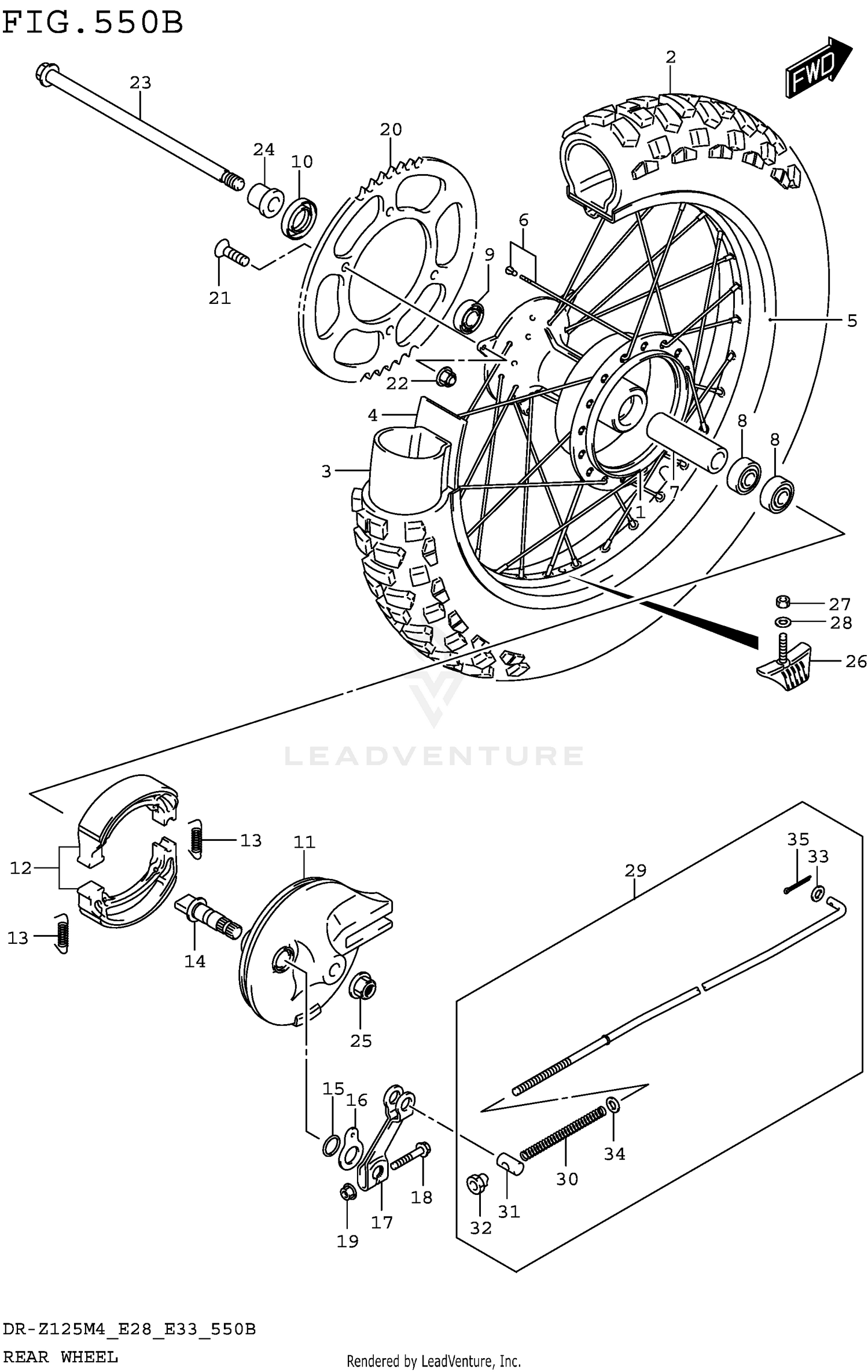 REAR WHEEL (DR-Z125L)