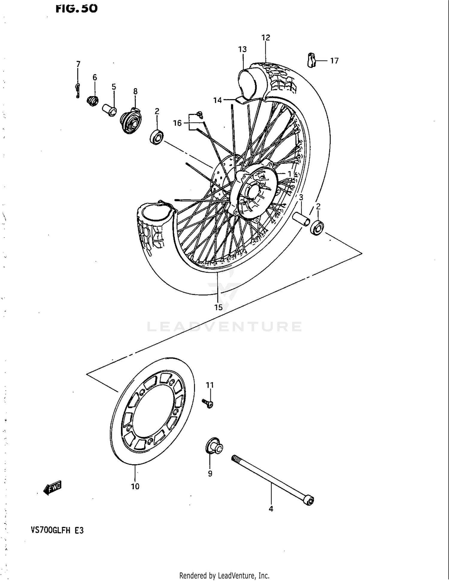 FRONT WHEEL (VS700GLFG/GLPG)