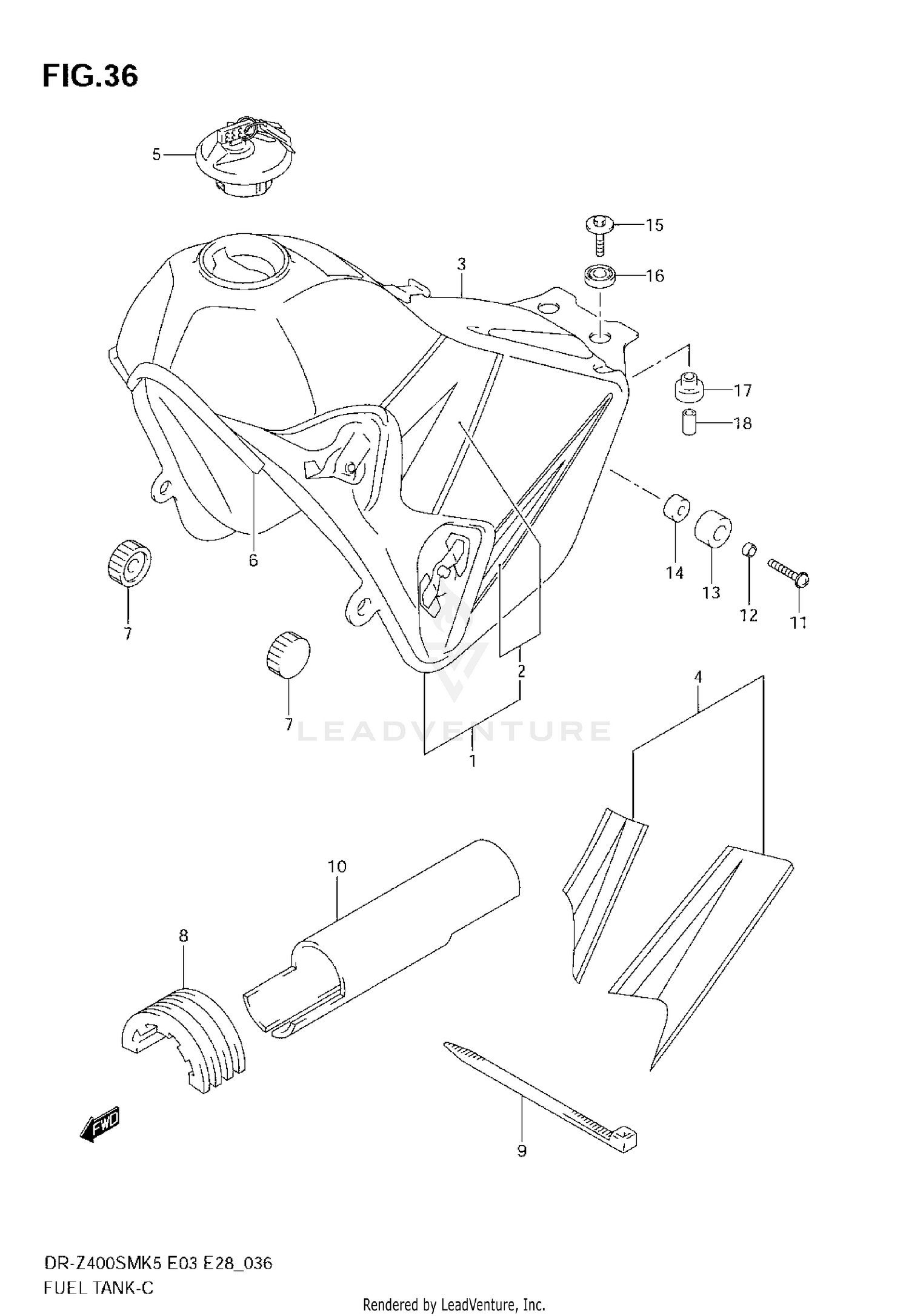 FUEL TANK (MODEL K5/K6)